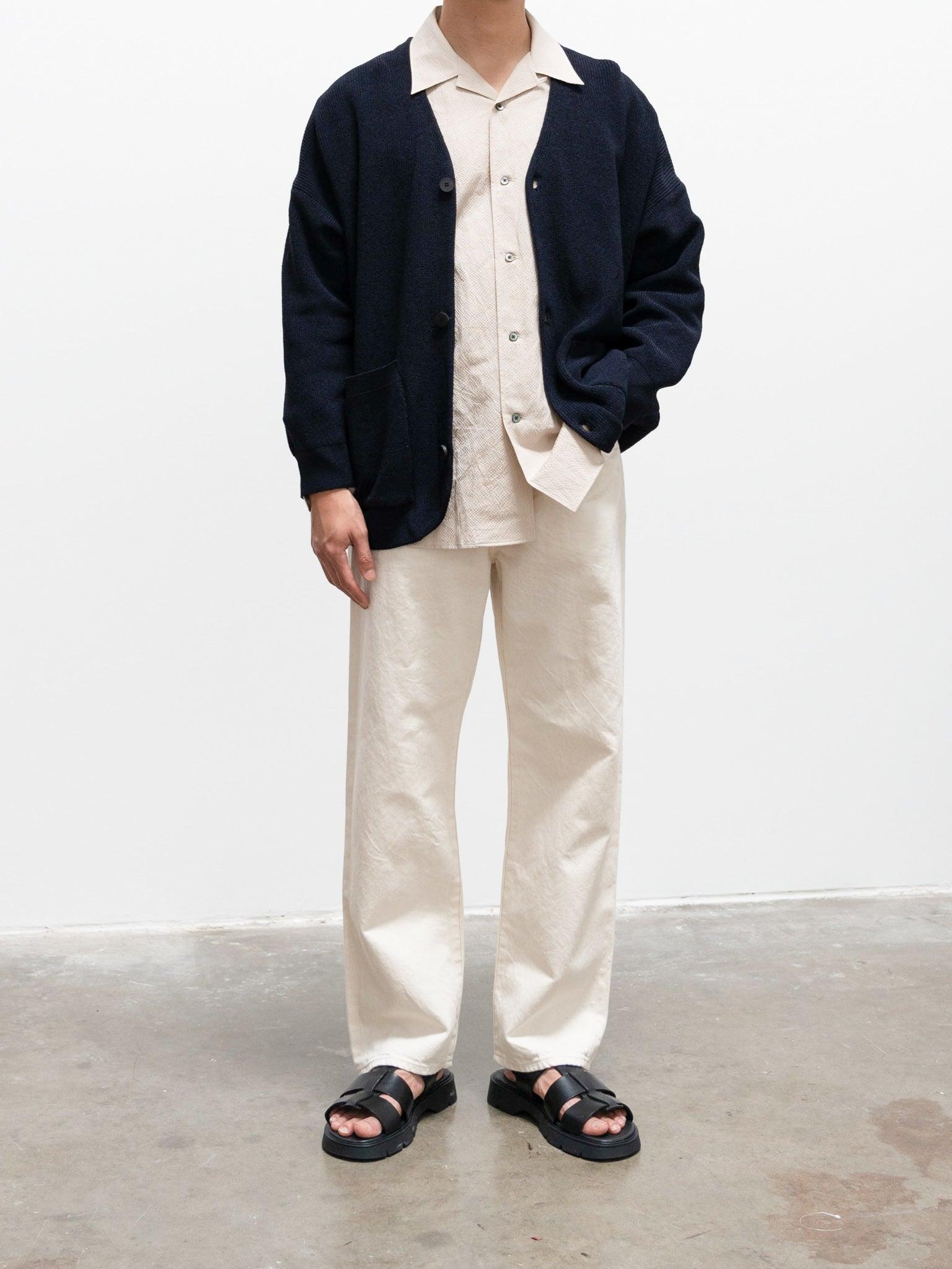 Namu Shop - Document Hanji Paper Relaxed Cardigan - Navy