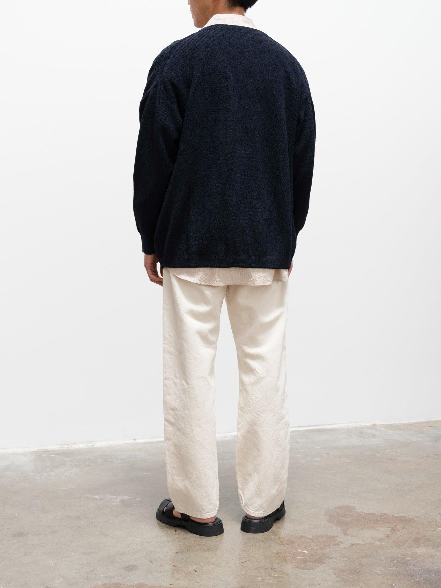 Namu Shop - Document Hanji Paper Relaxed Cardigan - Navy