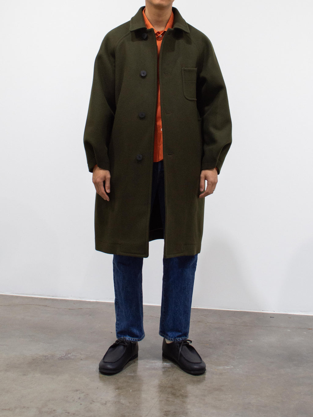 Namu Shop - Document Heavy Melton Coat - Olive