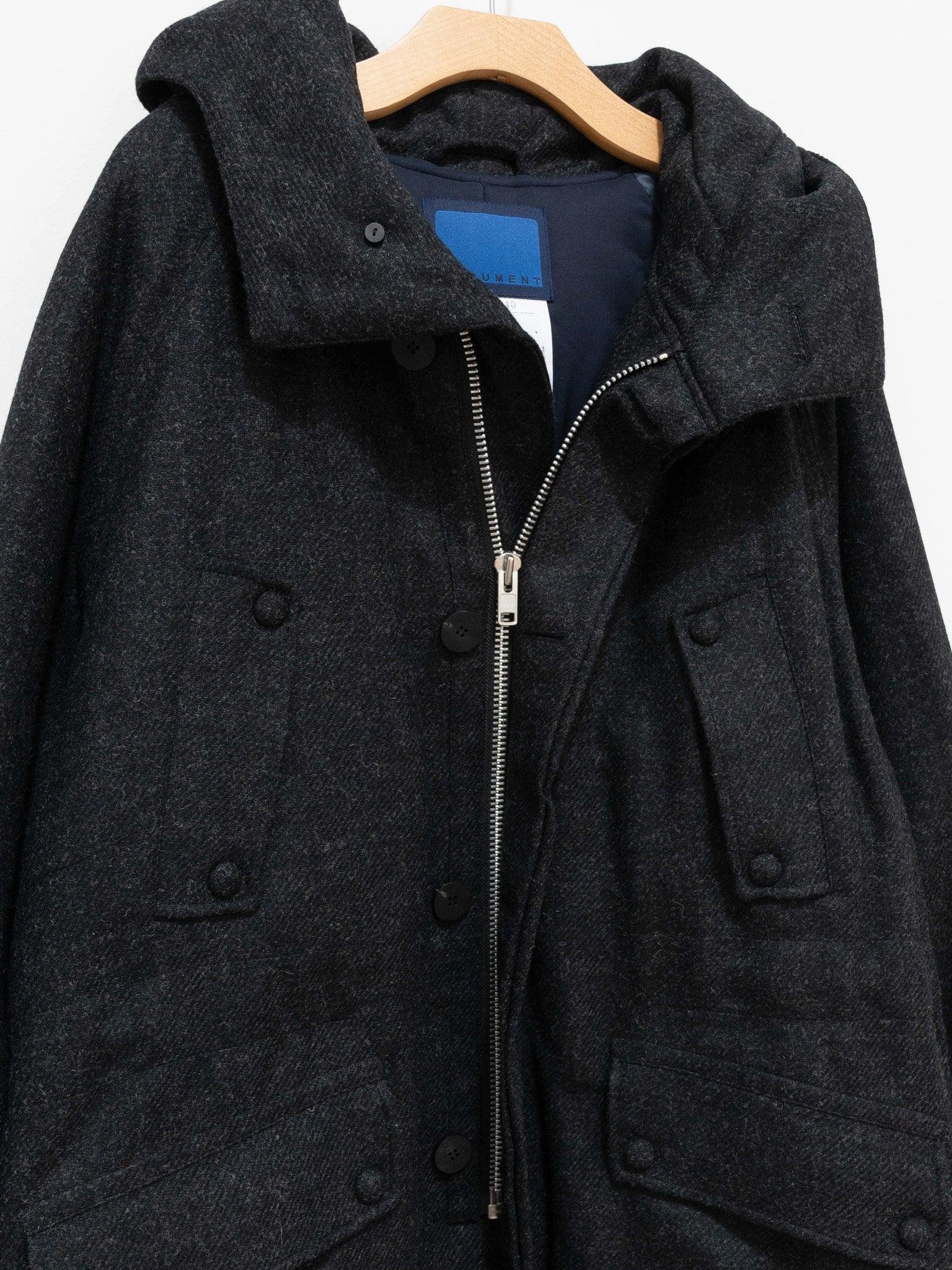 Namu Shop - Document Lightweight Padded Wool Parka - Dark Gray