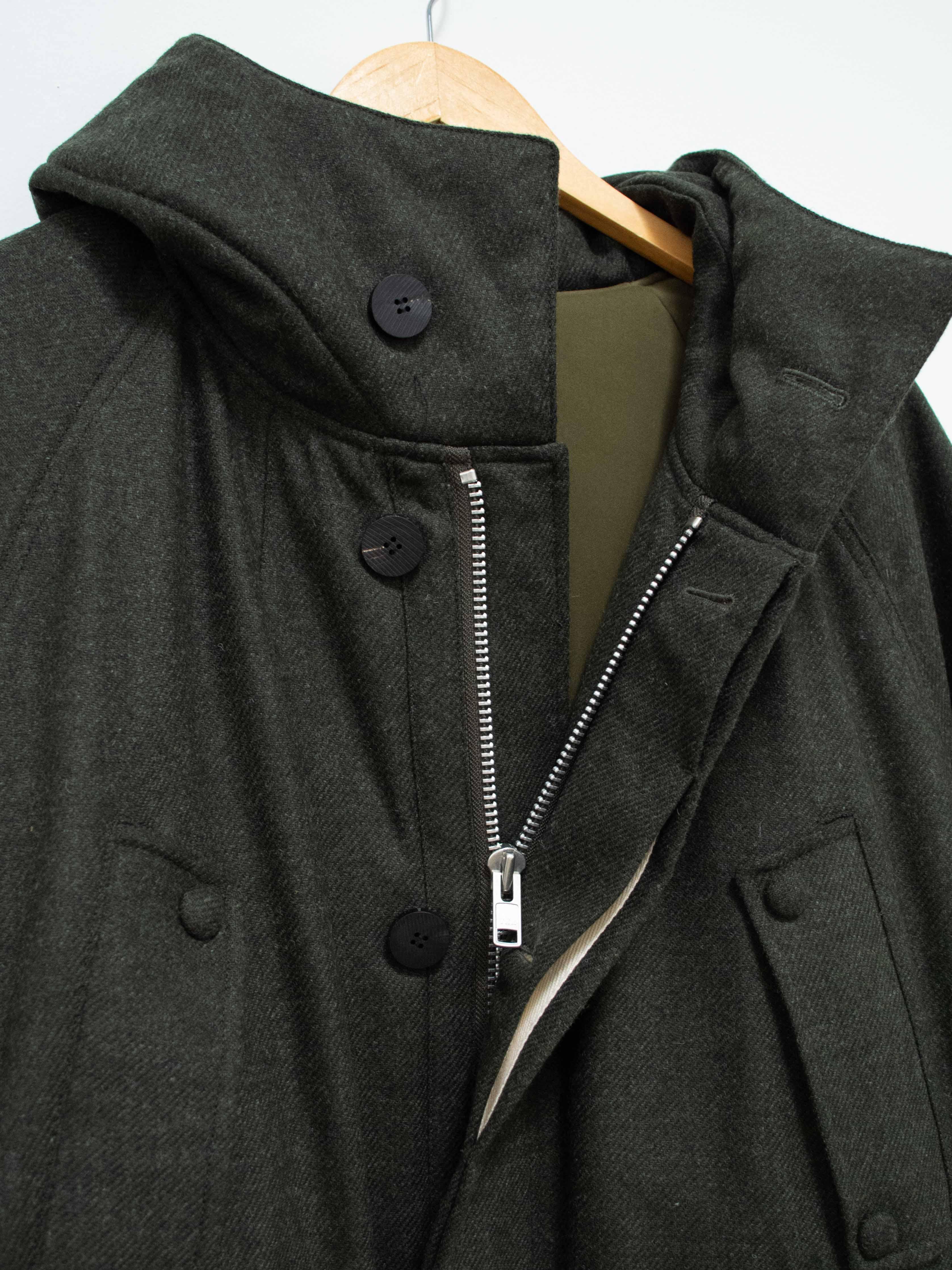 Namu Shop - Document Lightweight Padded Wool Parka - Forest Green