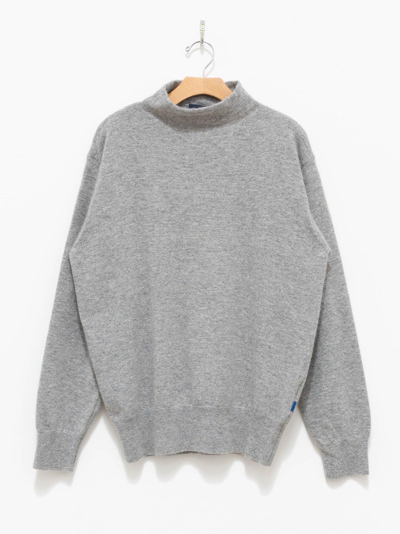 Namu Shop - Document Mockneck Fox Wool Knit - Gray