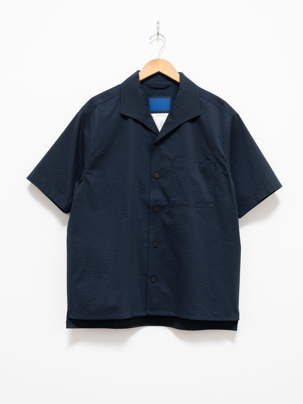 Namu Shop - Document Seersucker Handkerchief Shirt - Navy