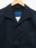 Namu Shop - Document Seersucker Handkerchief Shirt - Navy