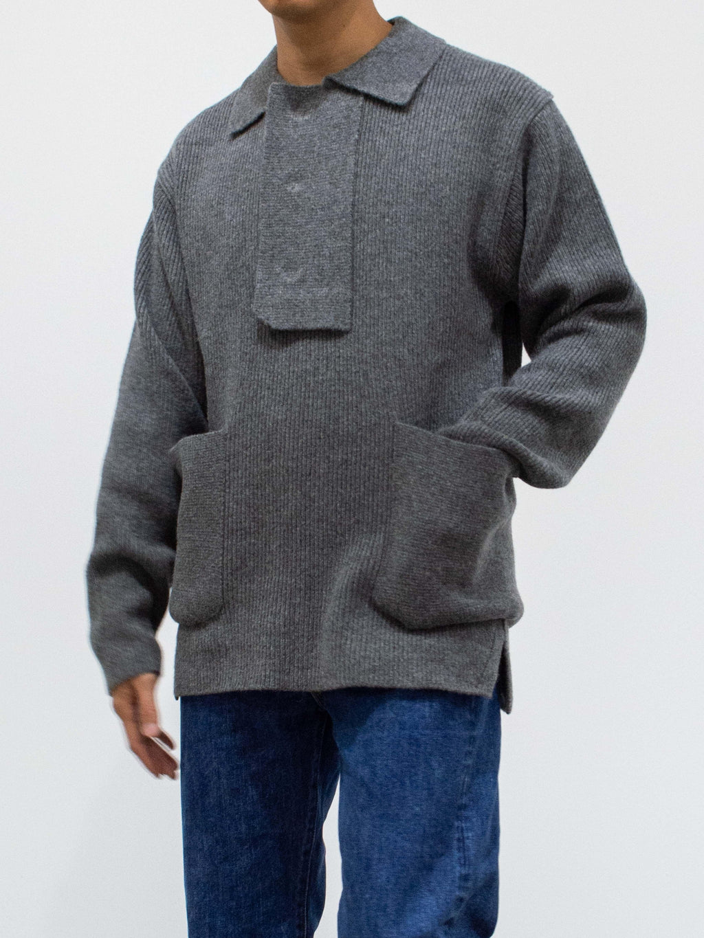Namu Shop - Document Shirting Jacket Sweater - Gray