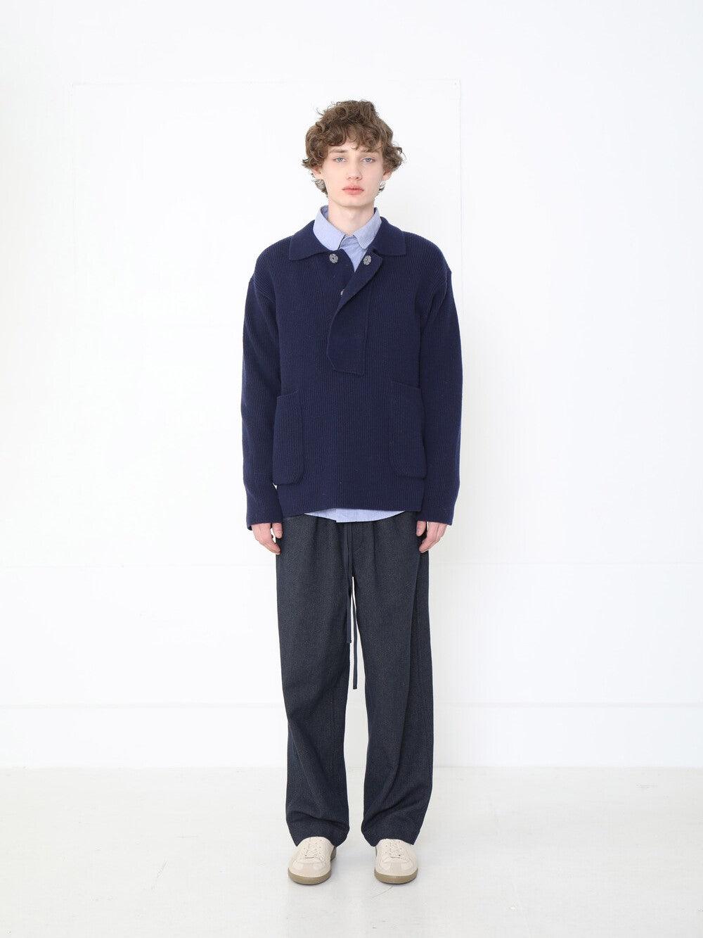 Namu Shop - Document Shirting Jacket Sweater - Navy