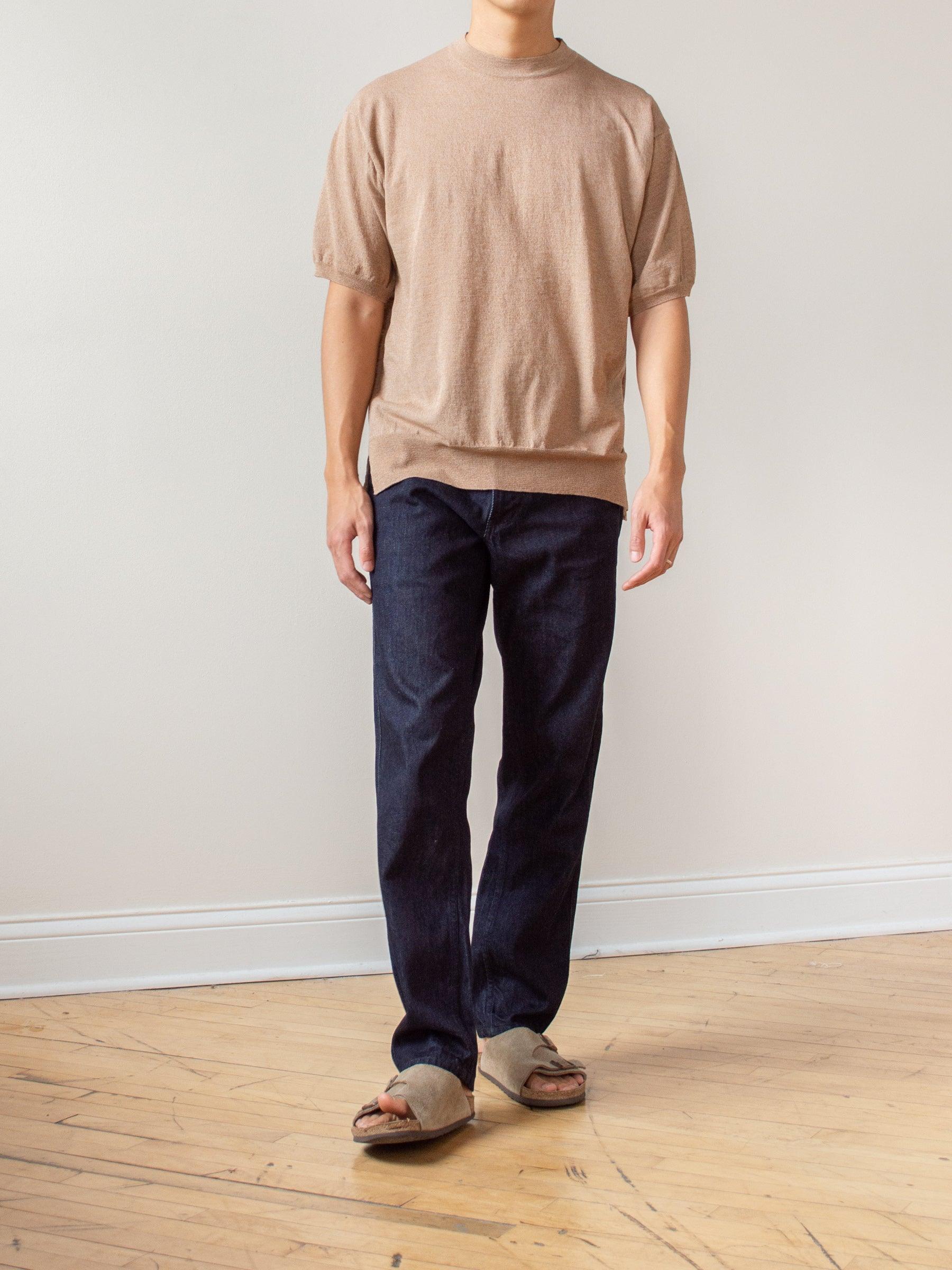 Namu Shop - Document S/S Relaxed Sweater - Beige