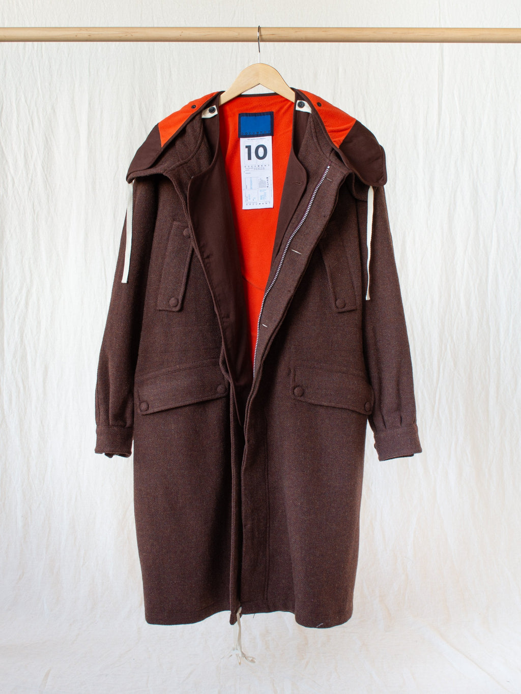 Namu Shop - Document The Document Wool Parka - Brown/Orange