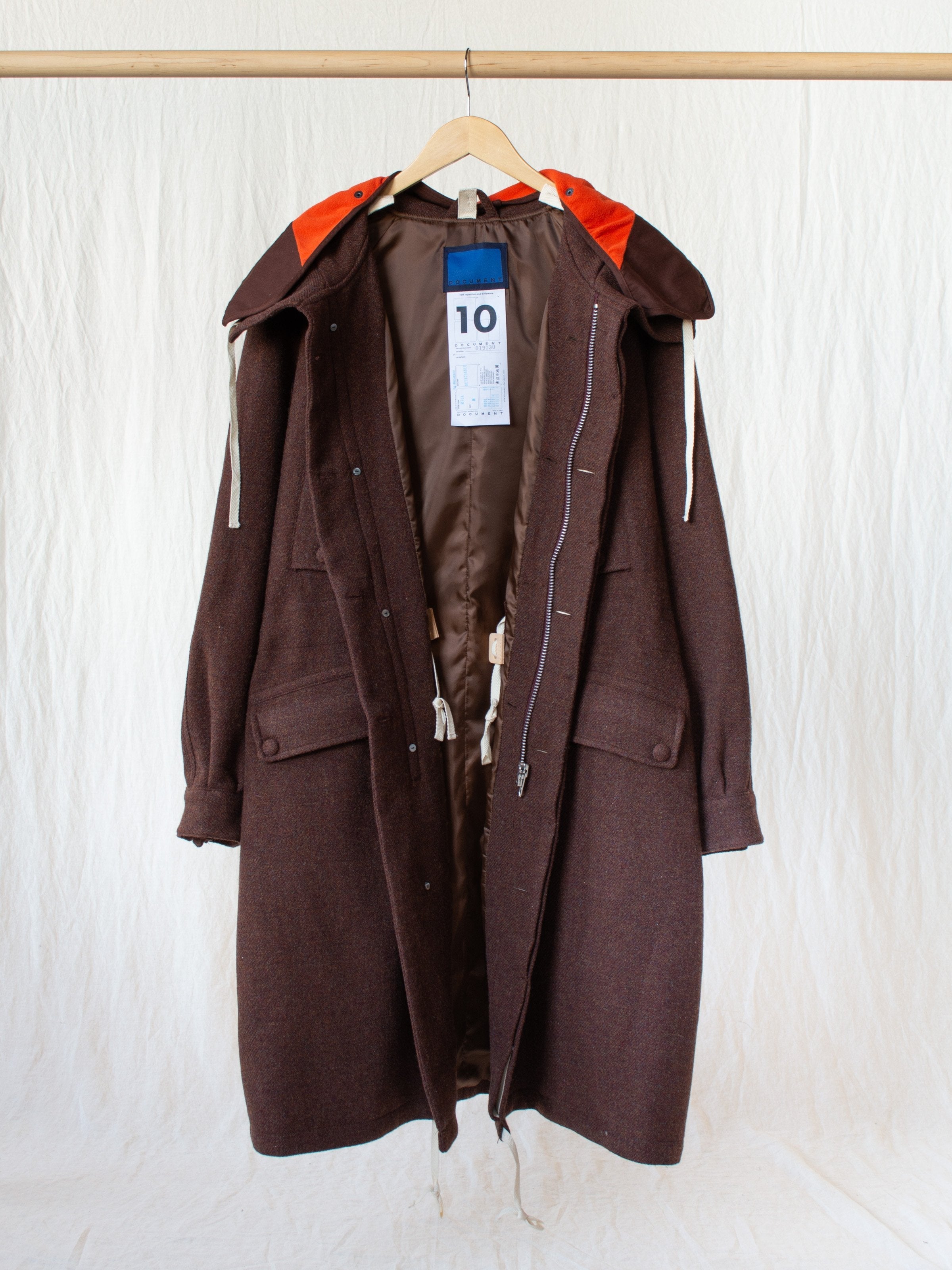 Namu Shop - Document The Document Wool Parka - Brown/Orange