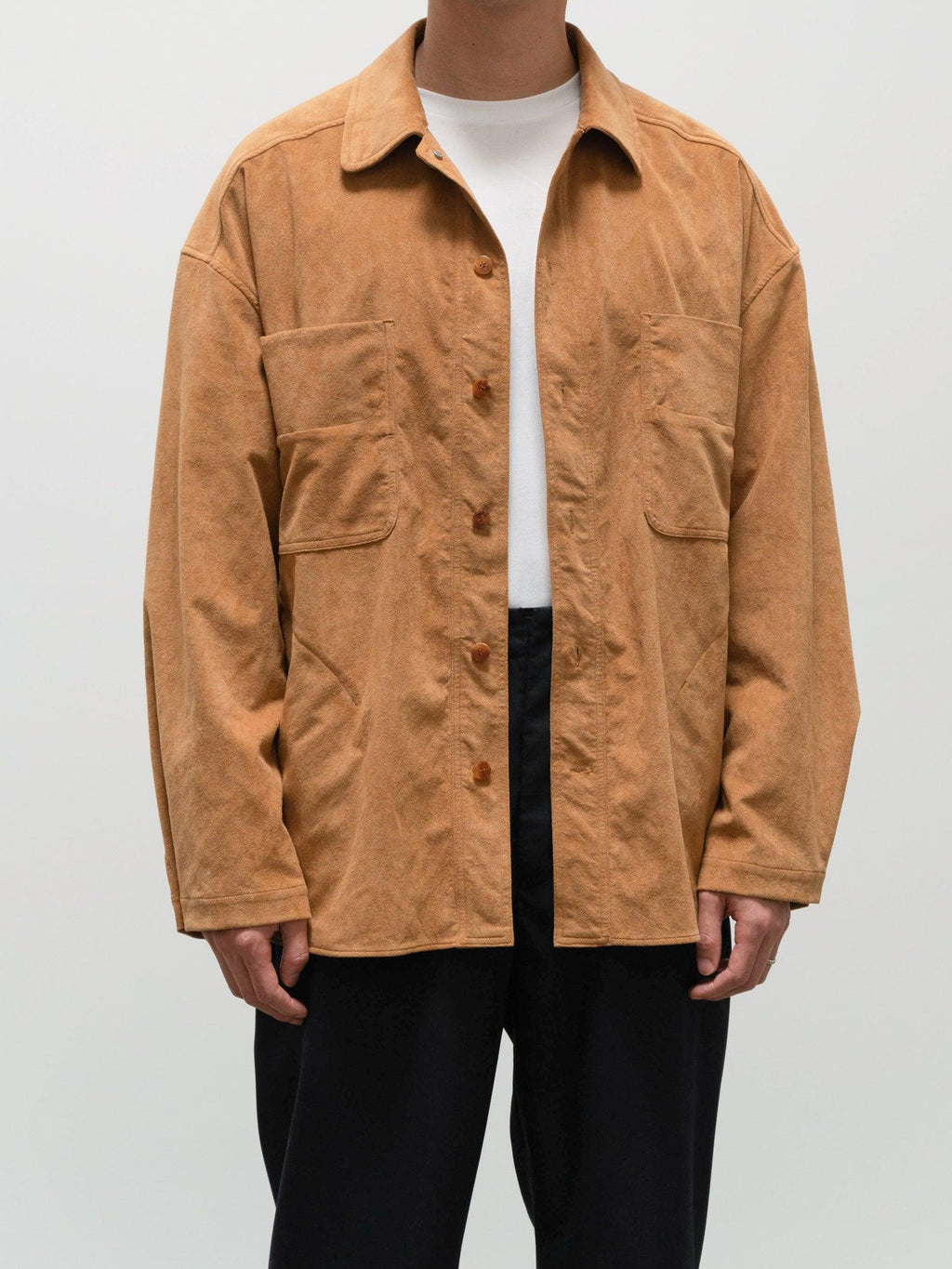 Namu Shop - Document Vegan Suede Shirting Jacket - Camel