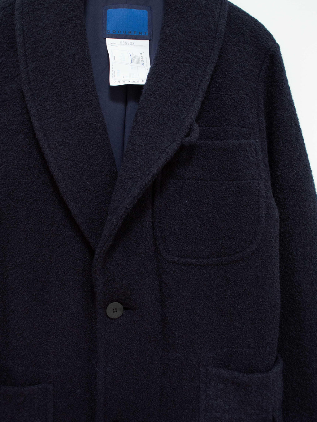 Namu Shop - Document Wool Boucle Coat - Navy