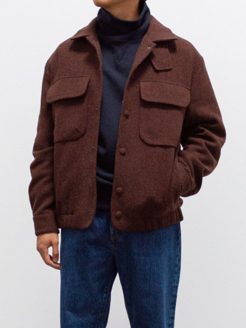 Namu Shop - Document Wool Cotton CPO Jacket - Brown