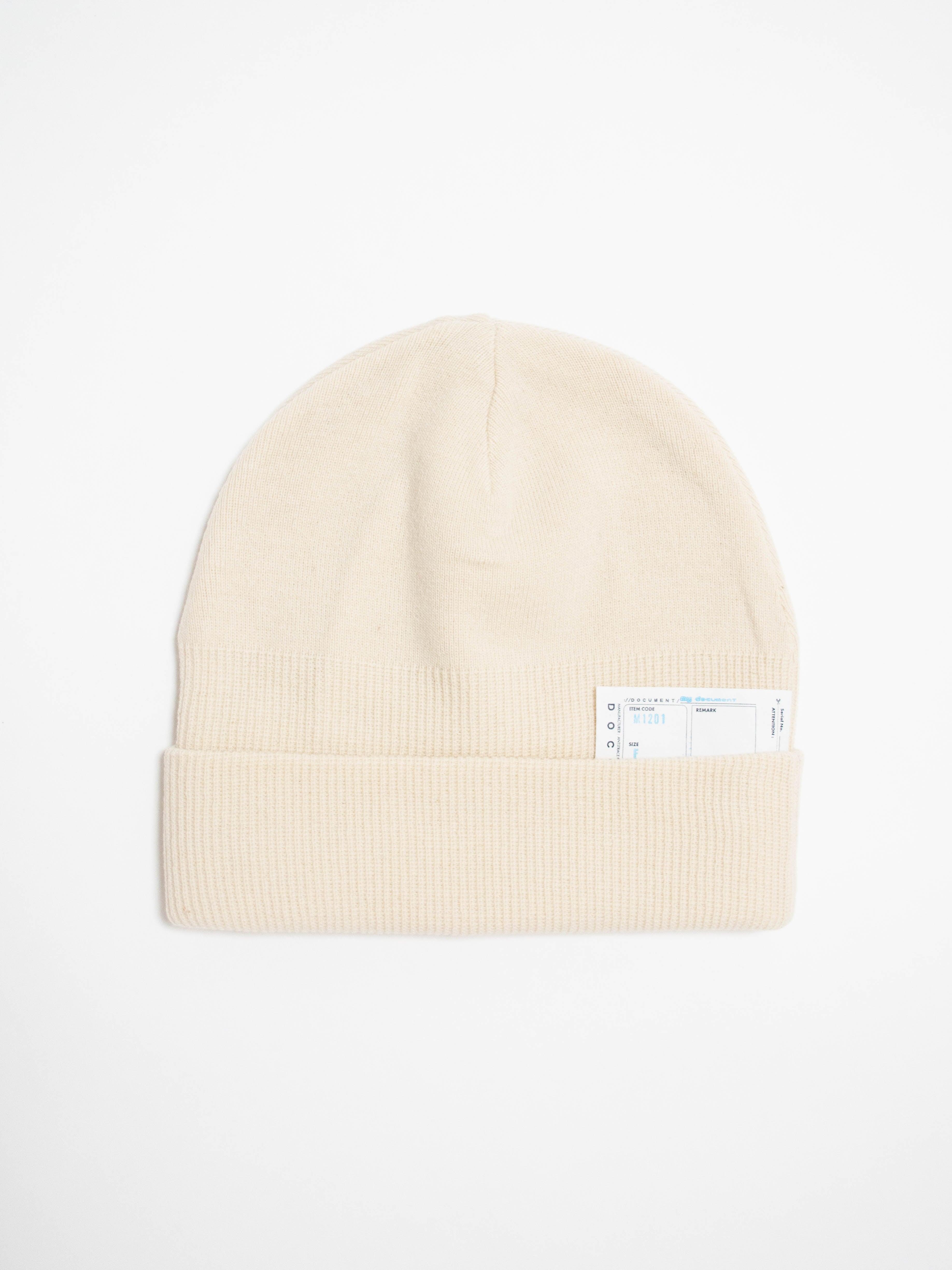 Namu Shop - Document Wool Watch Cap - Off White, Navy (re-stocked)