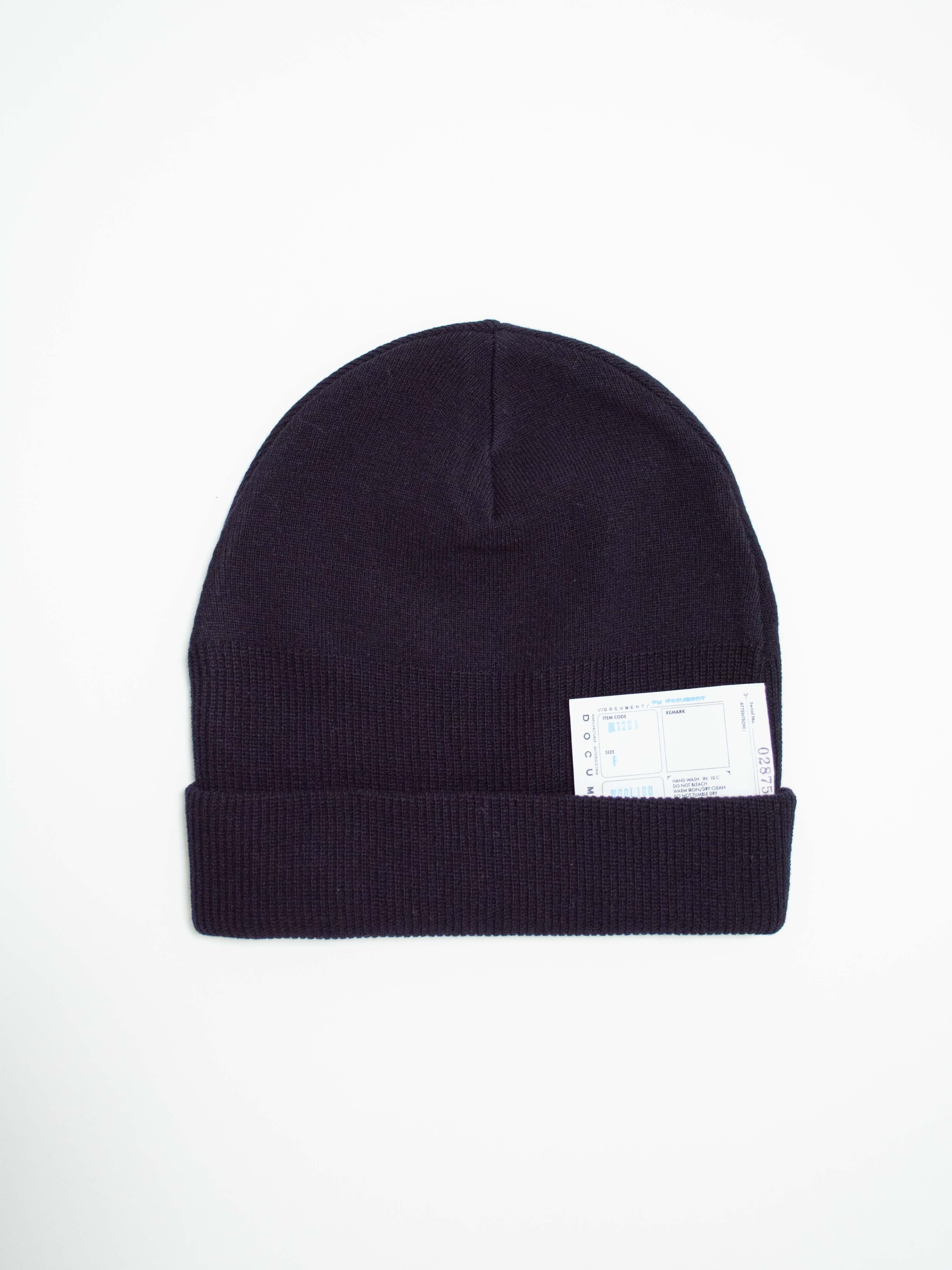 Namu Shop - Document Wool Watch Cap - Off White, Navy (re-stocked)