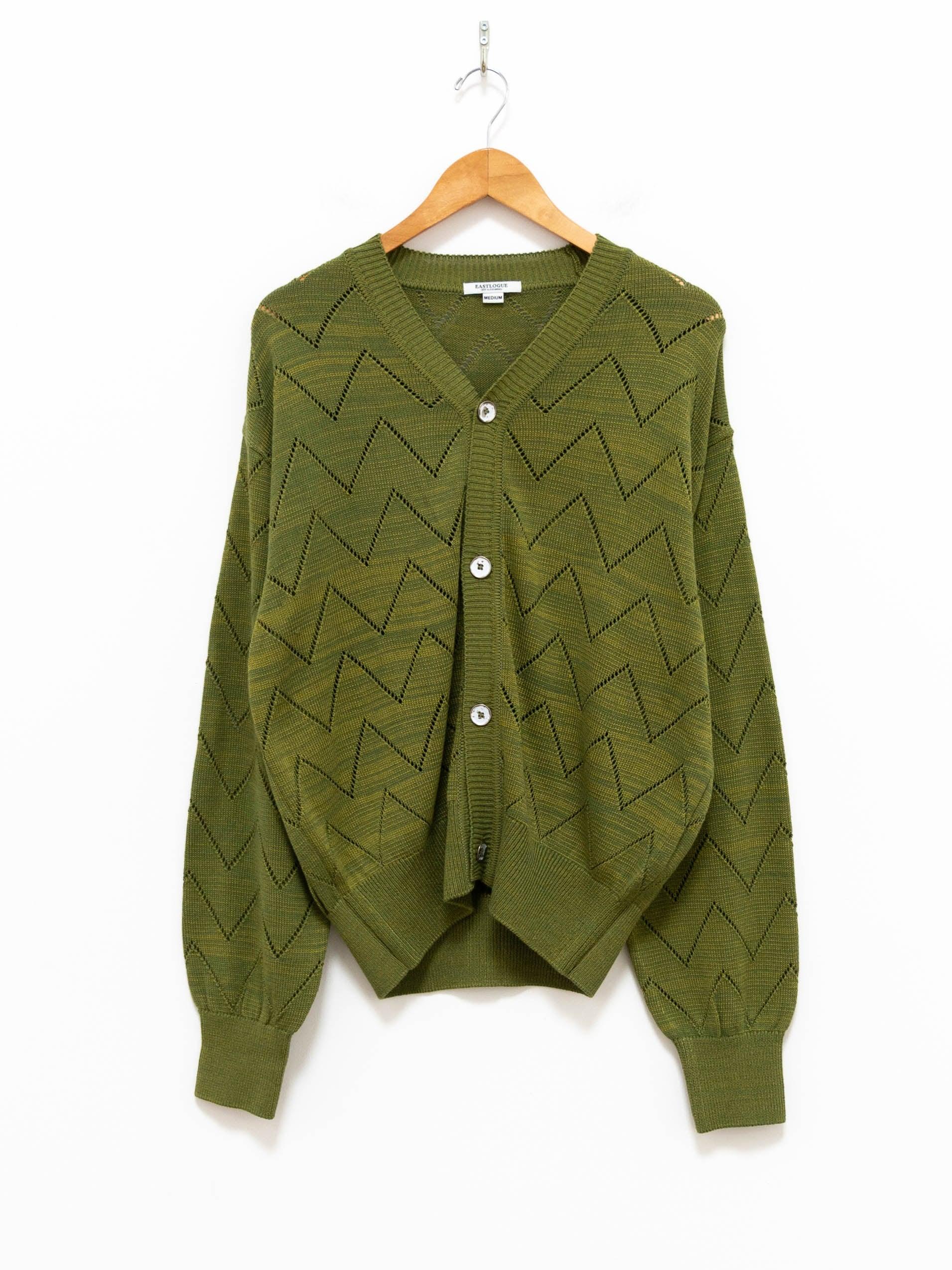 Namu Shop - Eastlogue Comb Pattern Cardigan - Green
