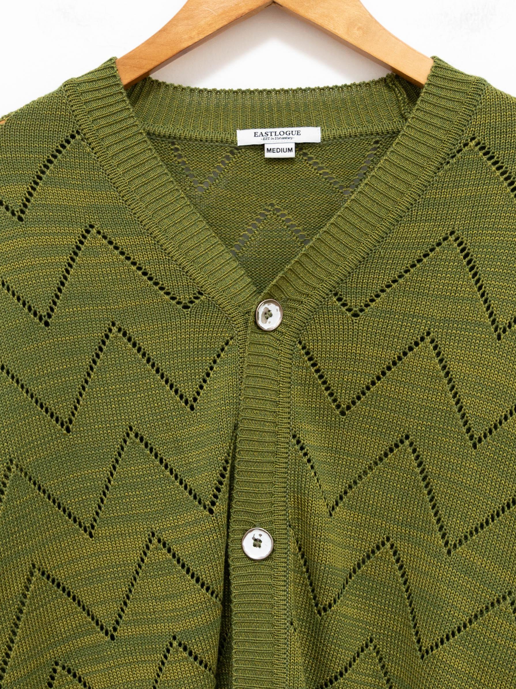 Namu Shop - Eastlogue Comb Pattern Cardigan - Green