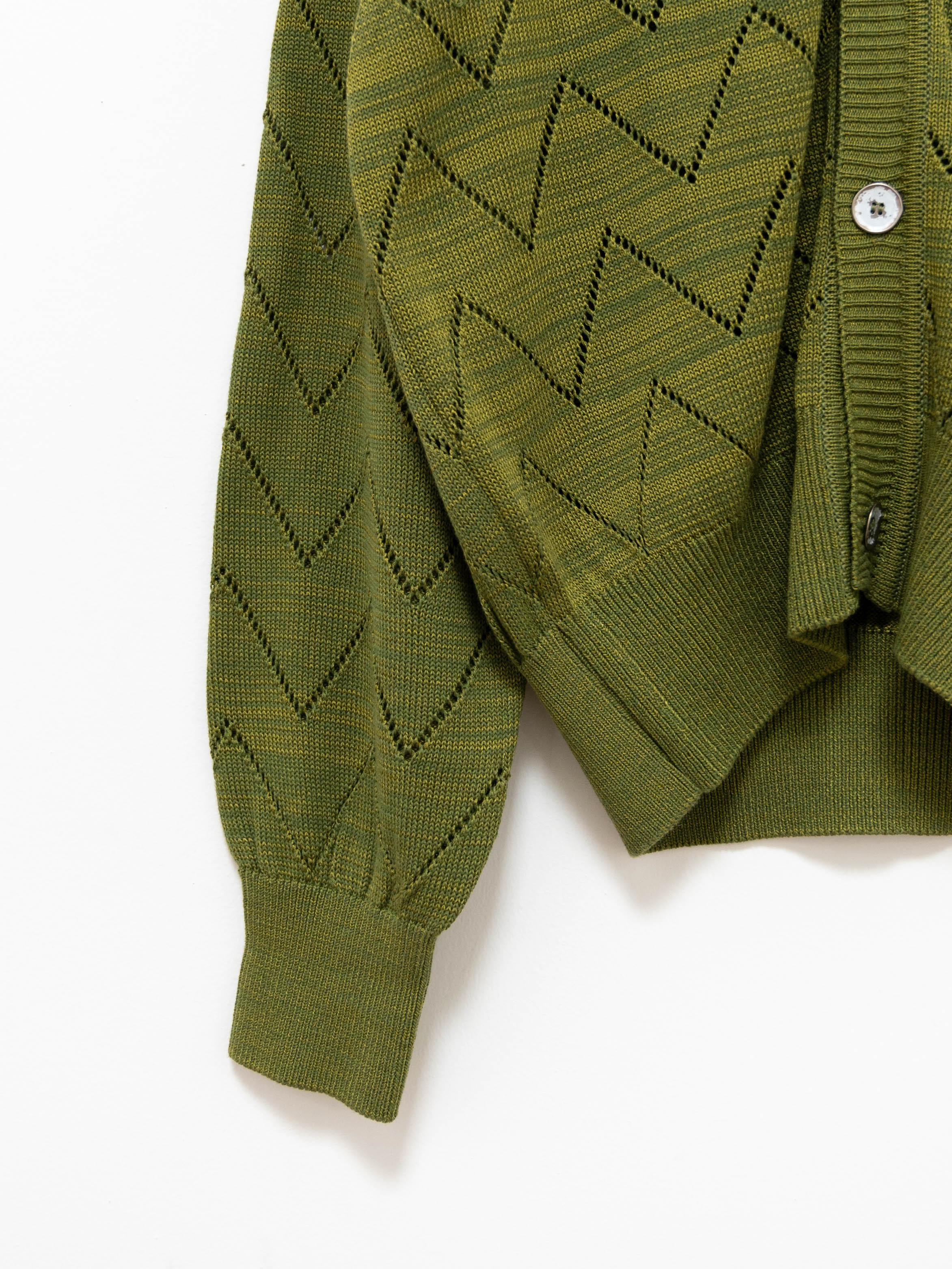 Namu Shop - Eastlogue Comb Pattern Cardigan - Green