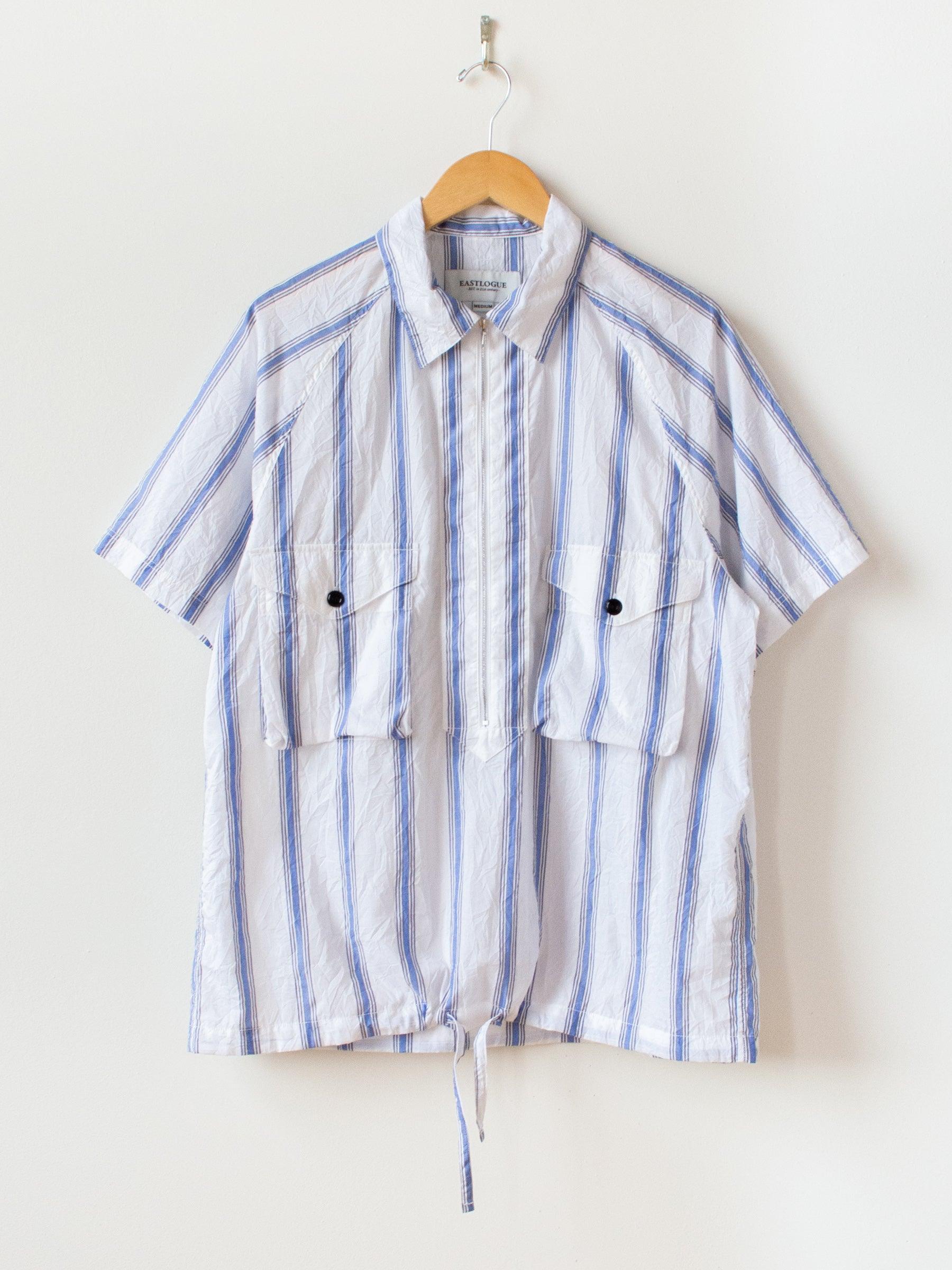 Namu Shop - Eastlogue Scout Pullover Half Shirt - Crinkle Blue Stripe