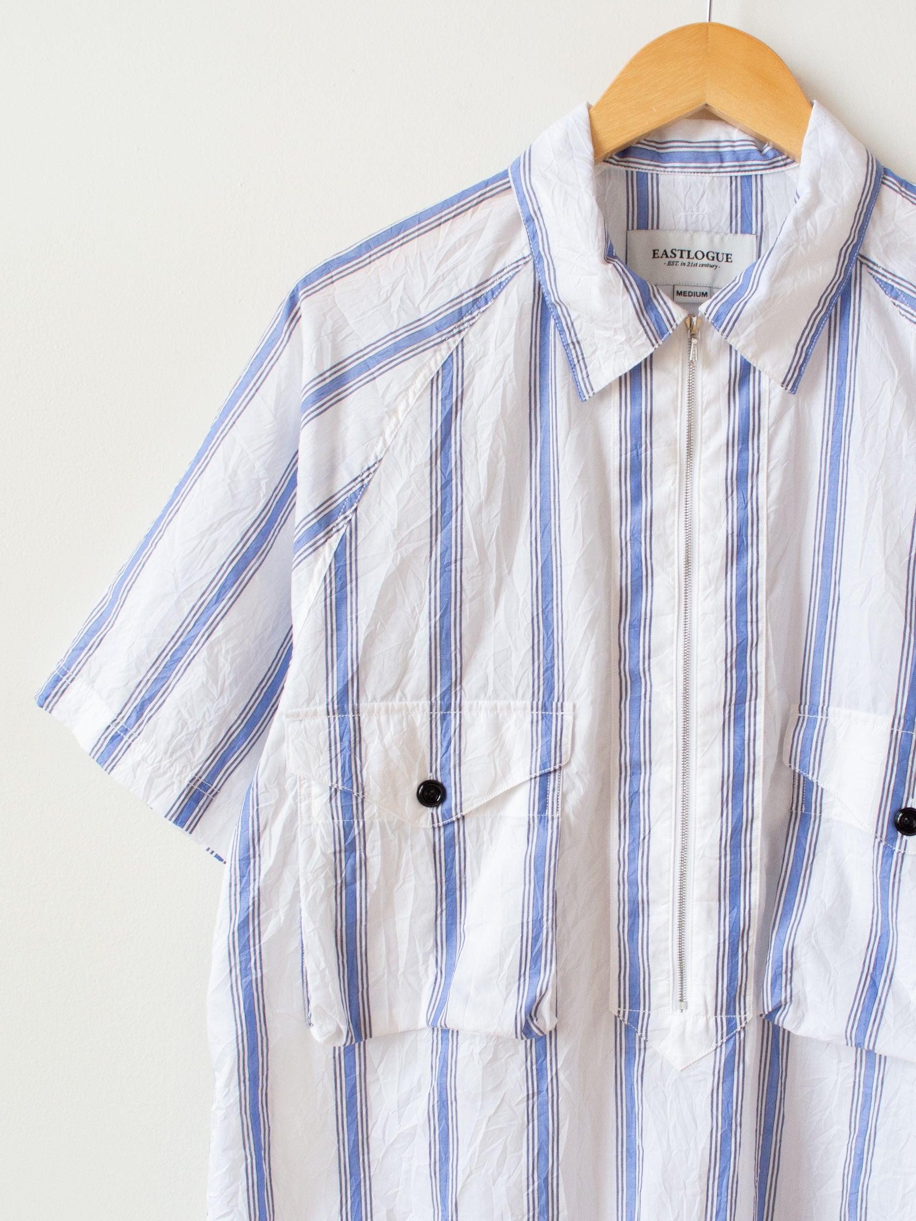 Namu Shop - Eastlogue Scout Pullover Half Shirt - Crinkle Blue Stripe