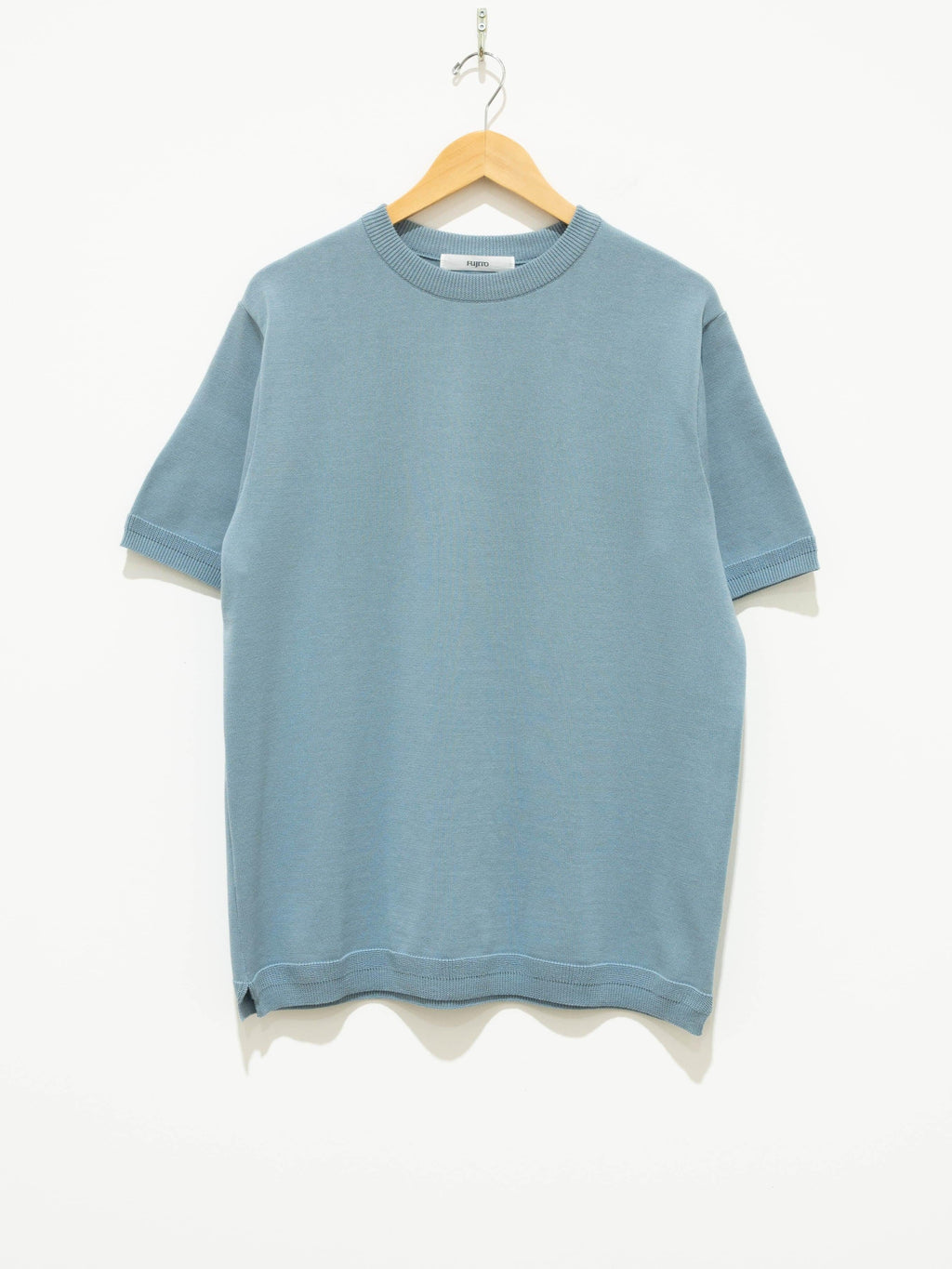 Namu Shop - Fujito C/N Knit T-Shirt - Blue Gray
