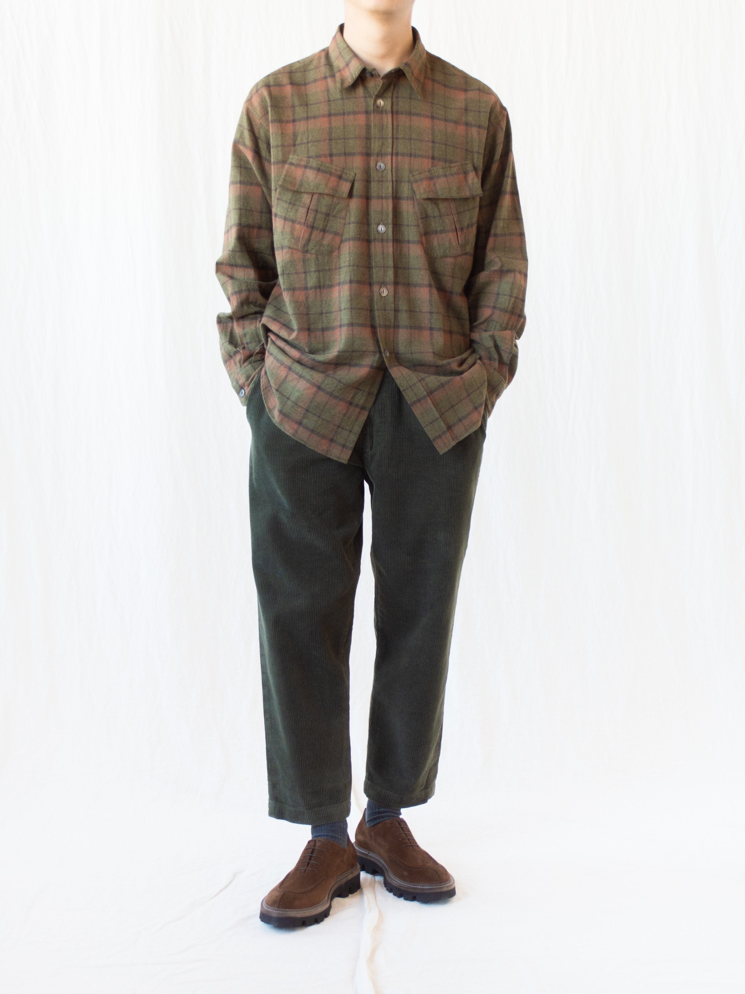 Namu Shop - Fujito Corduroy Easy Pants - Olive
