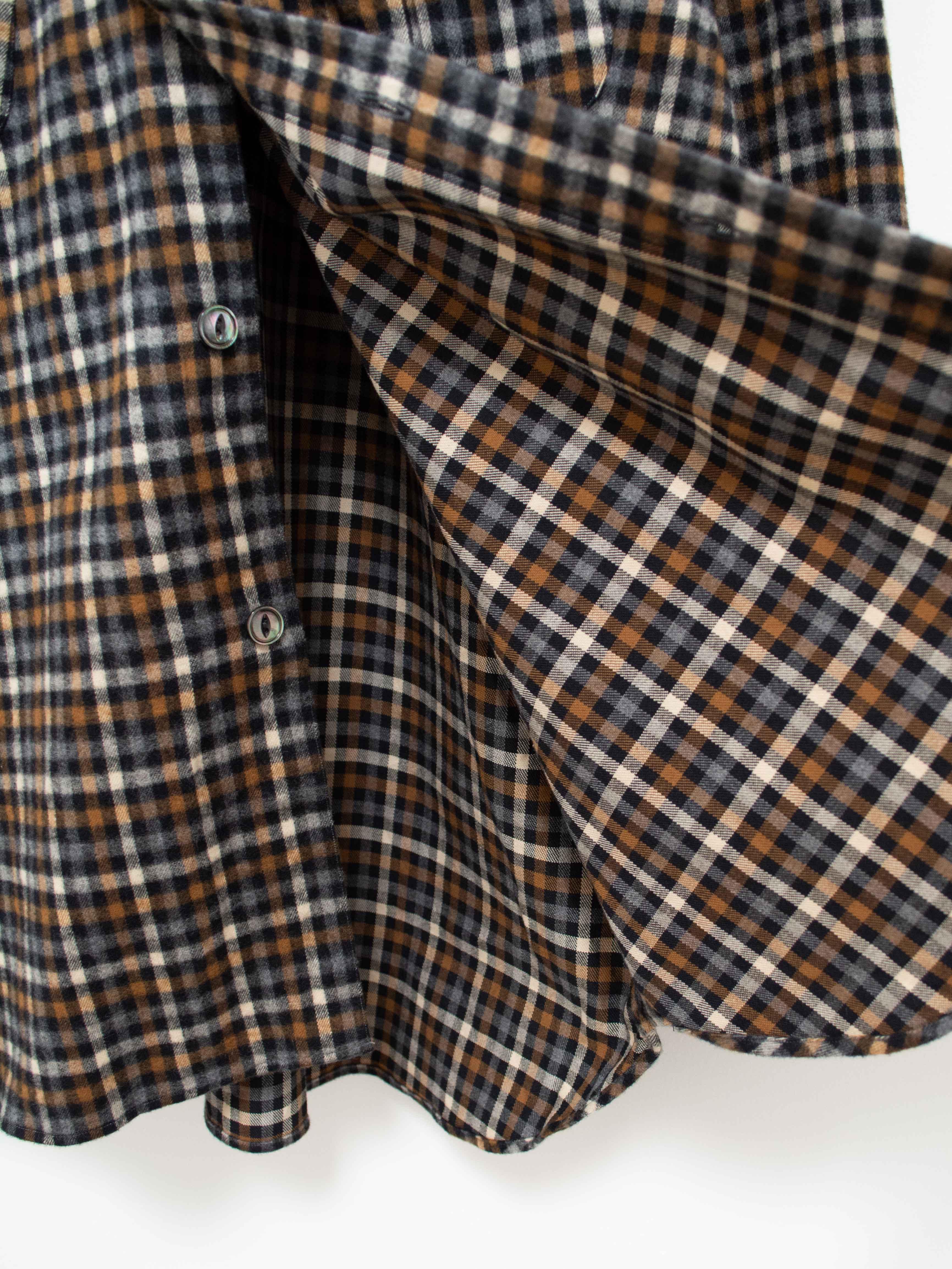 Namu Shop - Fujito Fatigue Shirt - Black x Brown Check