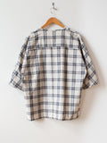 Namu Shop - Fujito Henley Neck Shirt - White Check