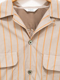 Namu Shop - Fujito Open Collar Shirt - Orange Stripe