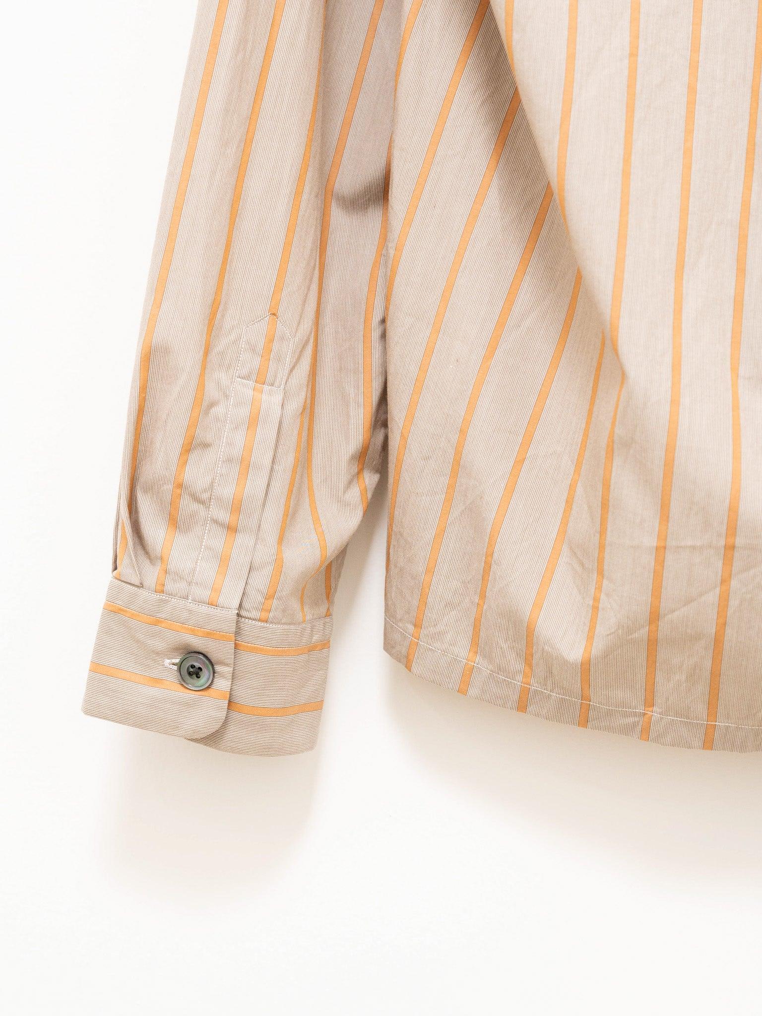 Namu Shop - Fujito Open Collar Shirt - Orange Stripe