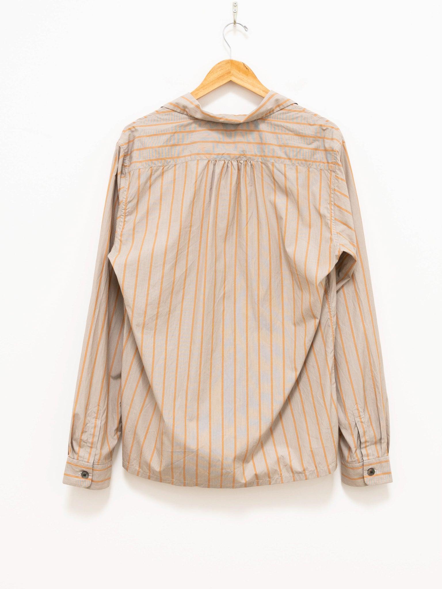 Namu Shop - Fujito Open Collar Shirt - Orange Stripe