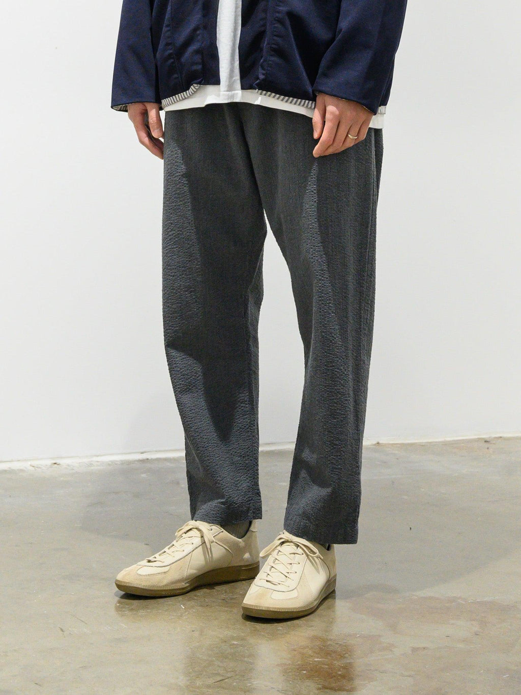Namu Shop - Fujito Seersucker Easy Pants - Charcoal