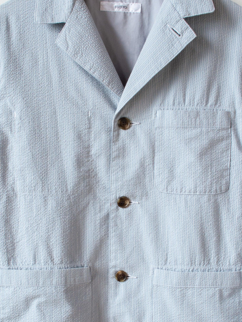 Namu Shop - Fujito Seersucker Work Jacket - Sax