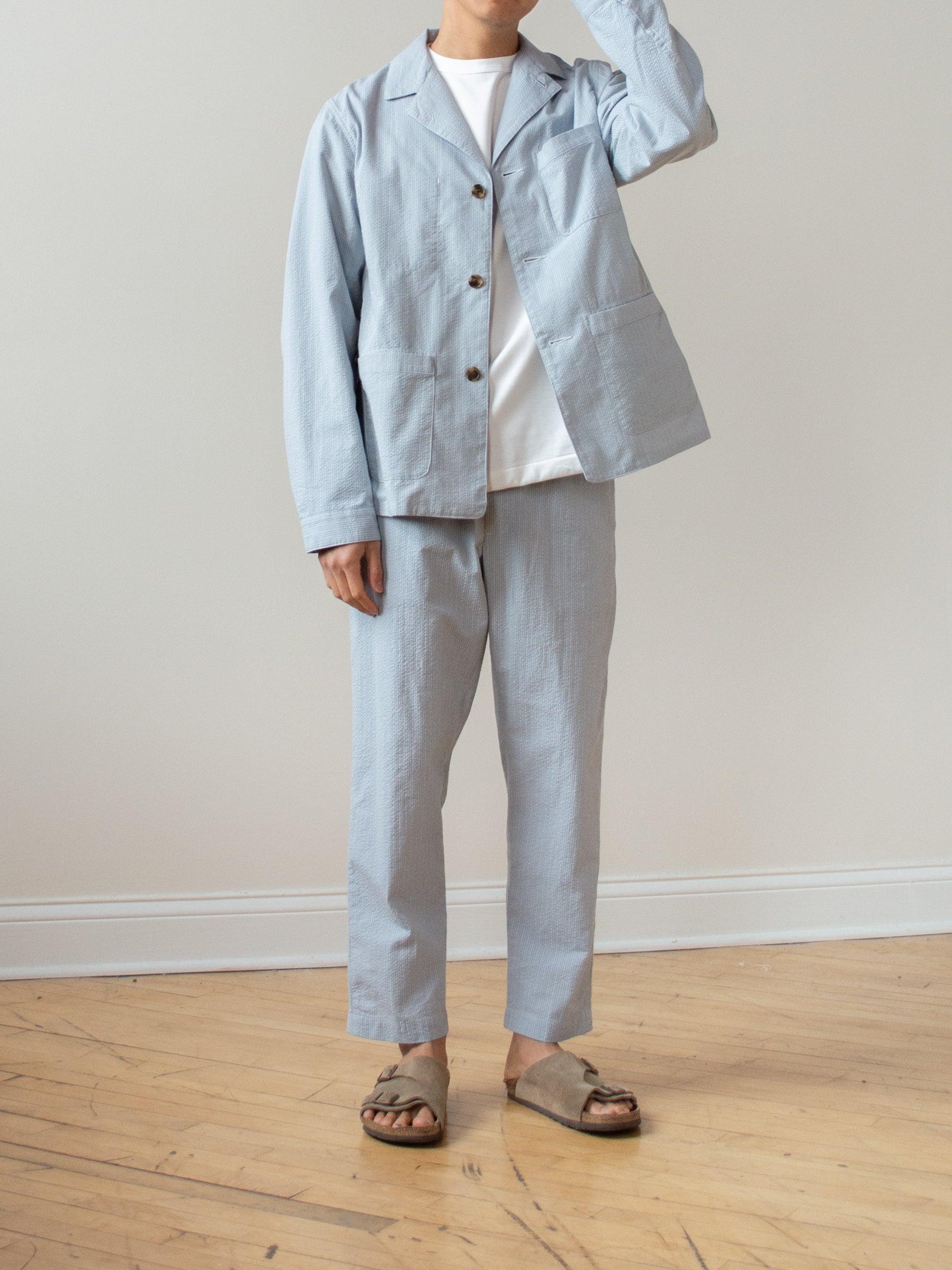 Namu Shop - Fujito Seersucker Work Jacket - Sax