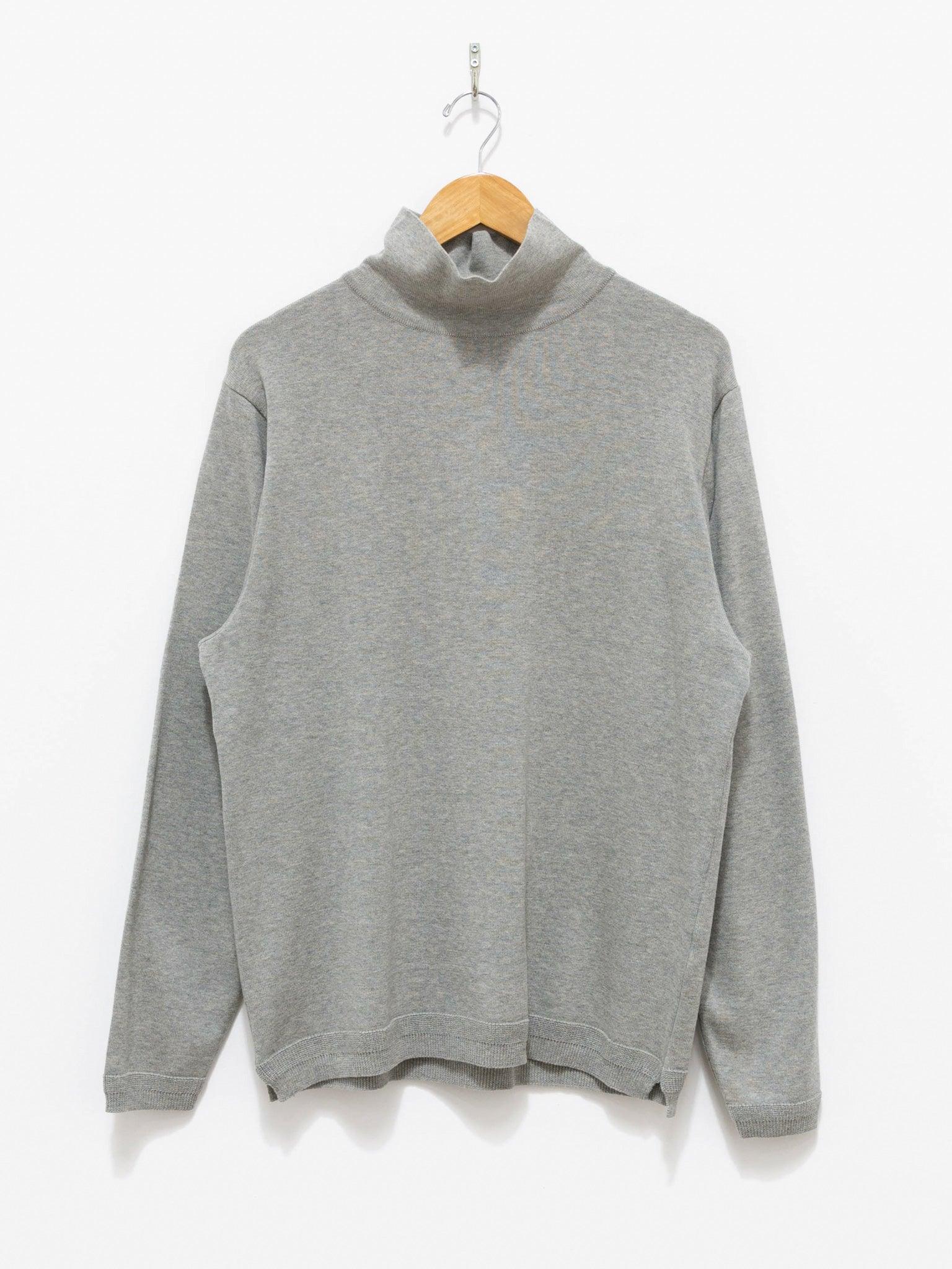 Namu Shop - Fujito Turtleneck Knit T-Shirt - Light Gray