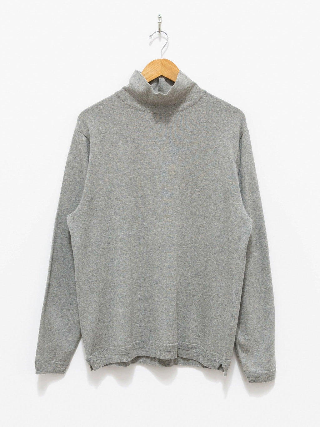 Namu Shop - Fujito Turtleneck Knit T-Shirt - Light Gray