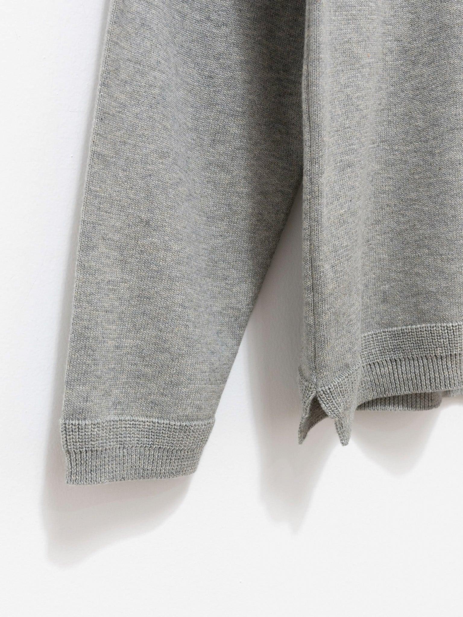 Namu Shop - Fujito Turtleneck Knit T-Shirt - Light Gray