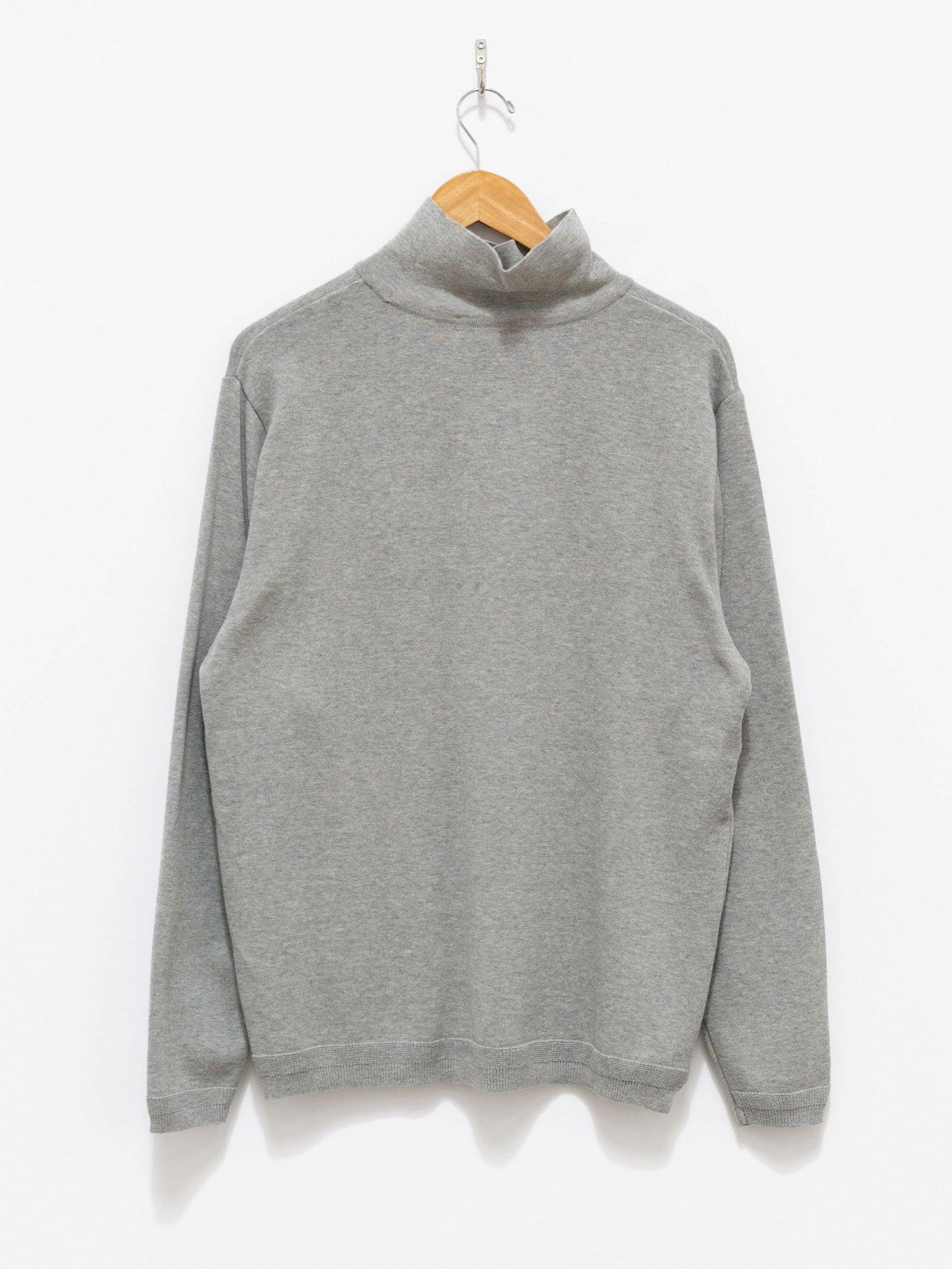 Namu Shop - Fujito Turtleneck Knit T-Shirt - Light Gray
