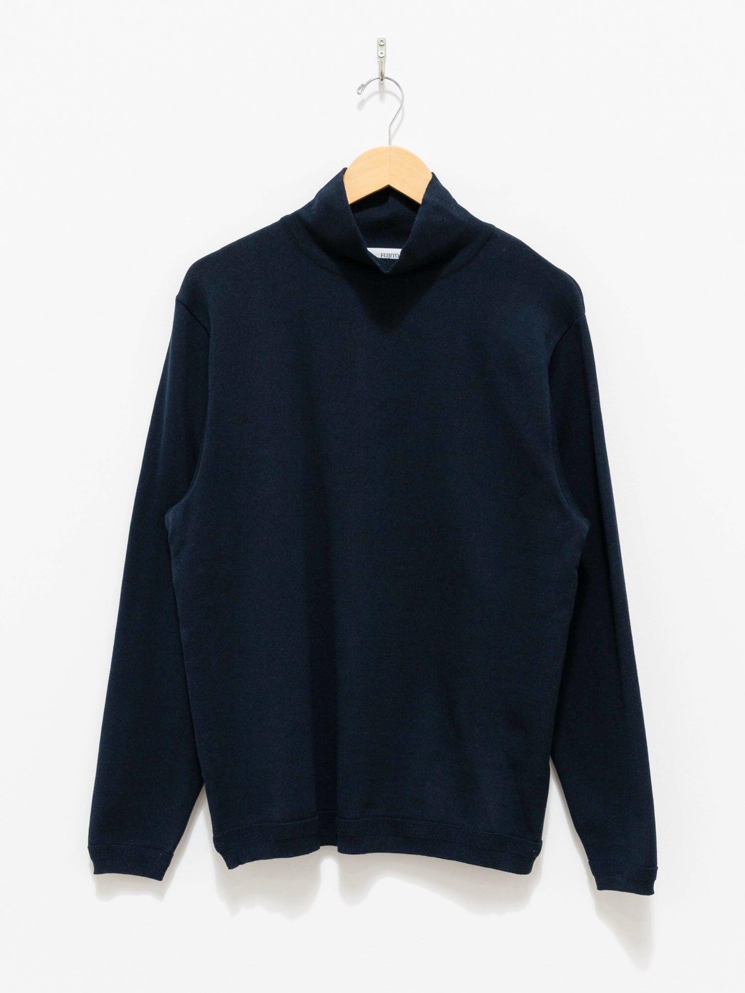 Namu Shop - Fujito Turtleneck Knit T-Shirt - Navy