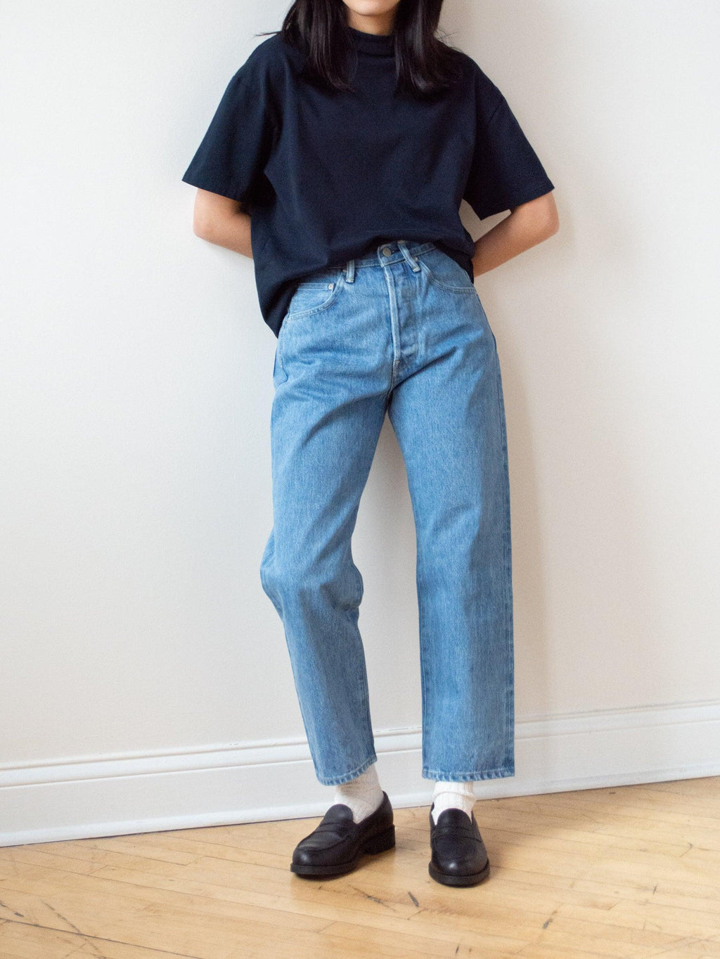 Namu Shop - Hatski Mock Neck Tee - Navy