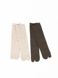 Namu Shop - Hatski Tabi Pile Socks (Men's) - Beige, Brown