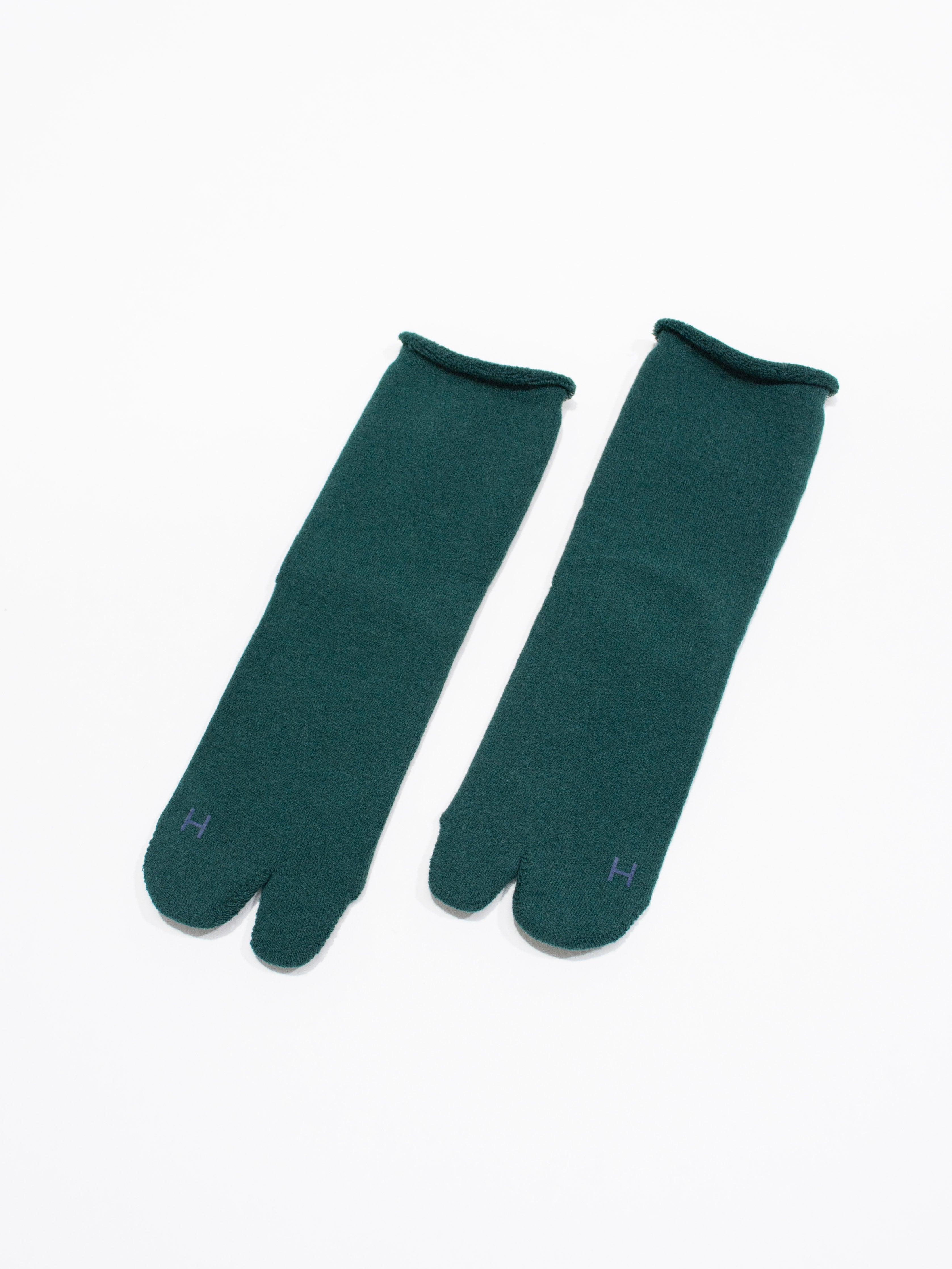 Namu Shop - Hatski Tabi Pile Socks (Men's) - White, Green, Navy