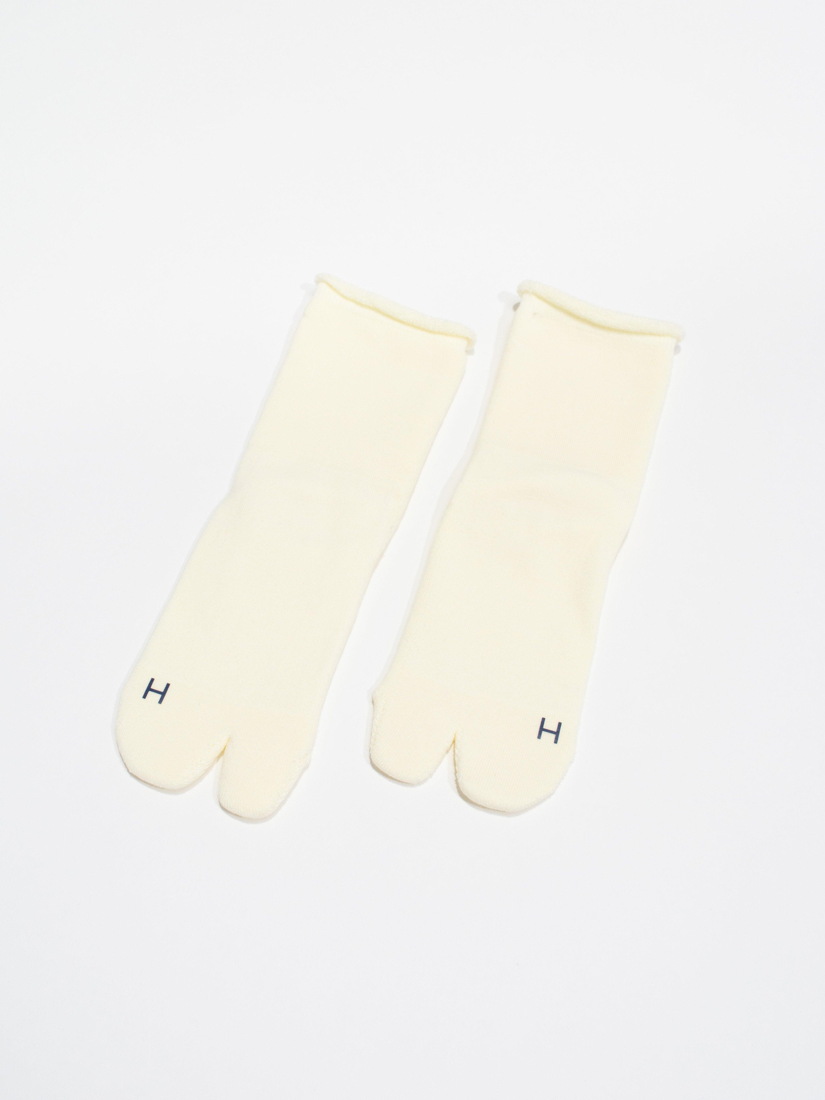 Namu Shop - Hatski Tabi Pile Socks (Women's) - White, Green, Navy