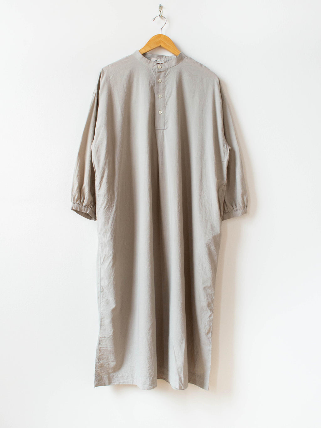 Namu Shop - Ichi Antiquites Azumadaki Band Collar Shirt Dress - Beige