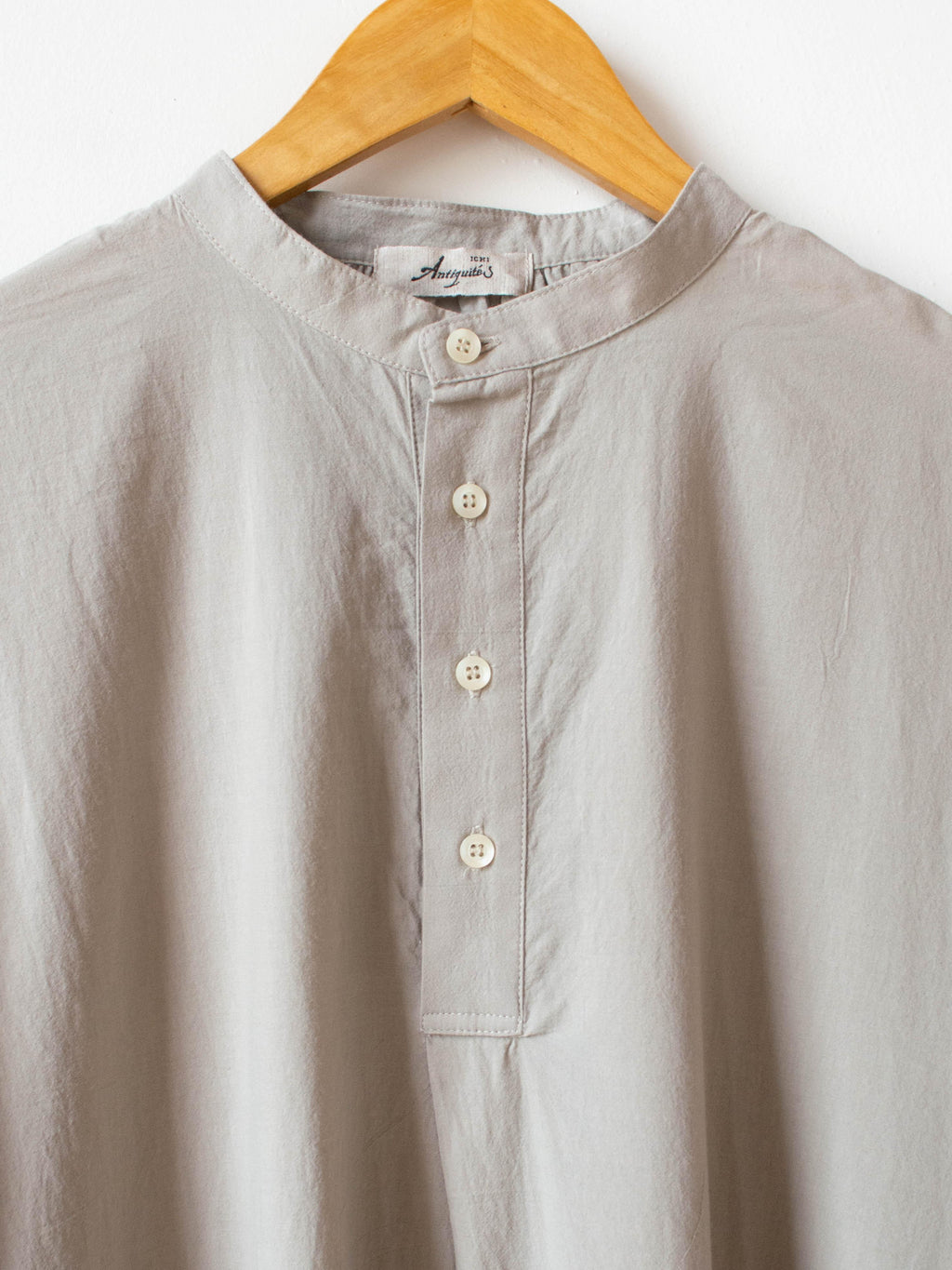 Namu Shop - Ichi Antiquites Azumadaki Band Collar Shirt Dress - Beige