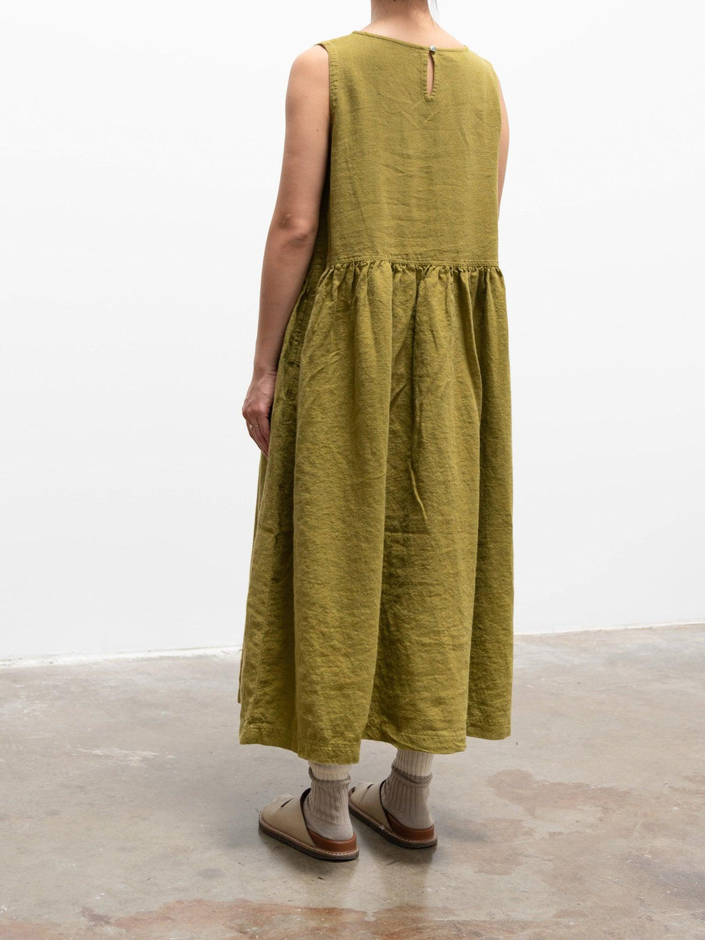 Namu Shop - Ichi Antiquites Azumadaki Sleeveless Dress - Green