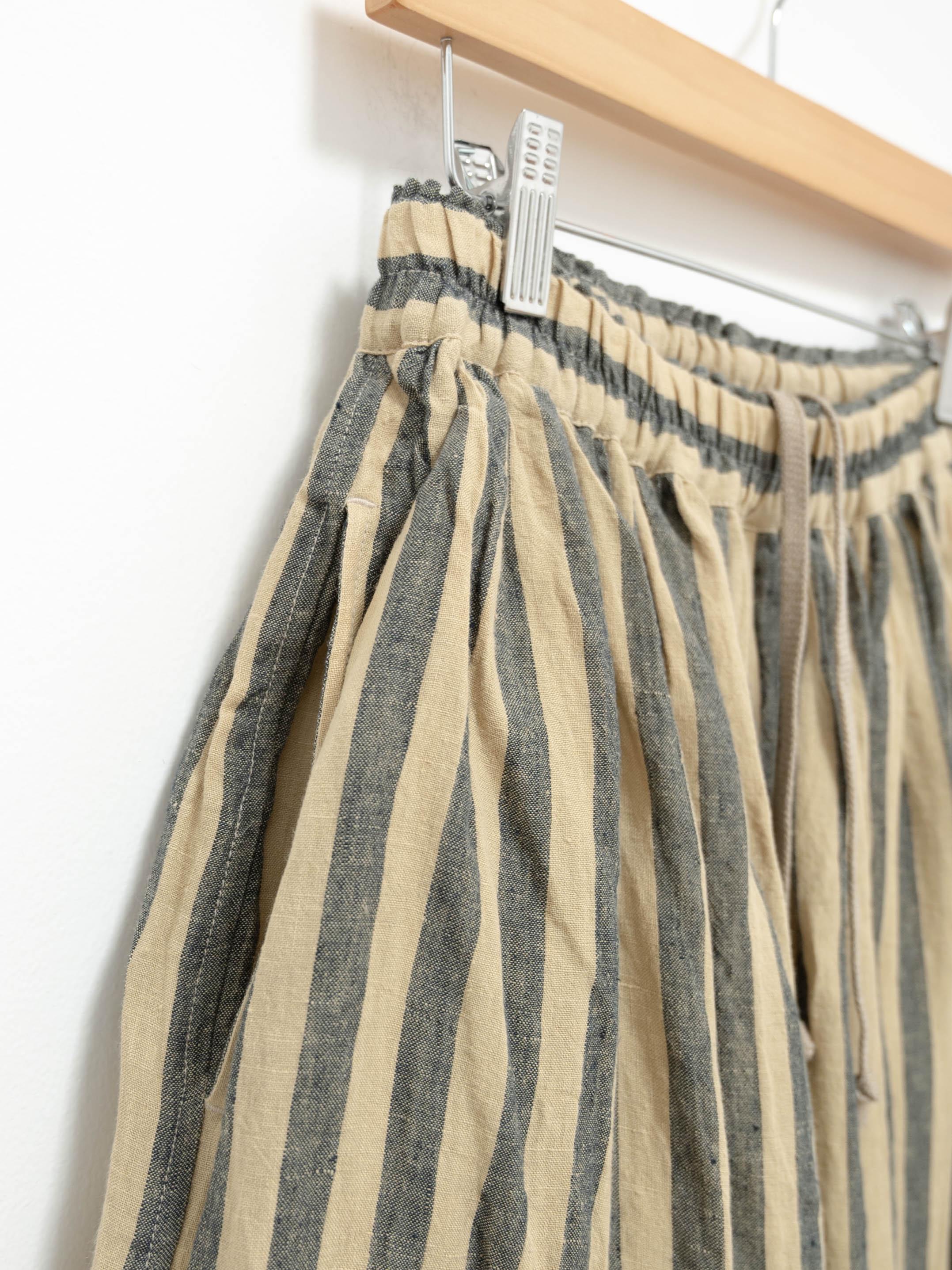 Namu Shop - Ichi Antiquites Azumadaki Stripe Skirt - Beige x Blue