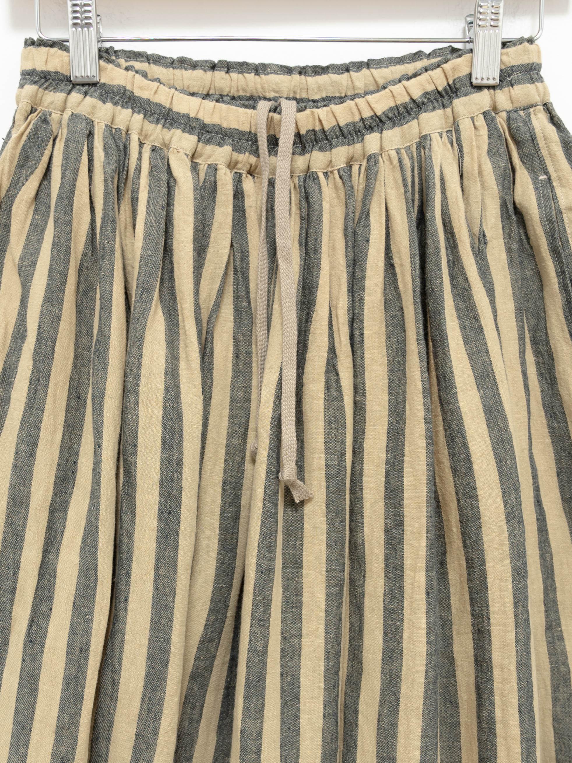 Namu Shop - Ichi Antiquites Azumadaki Stripe Skirt - Beige x Blue