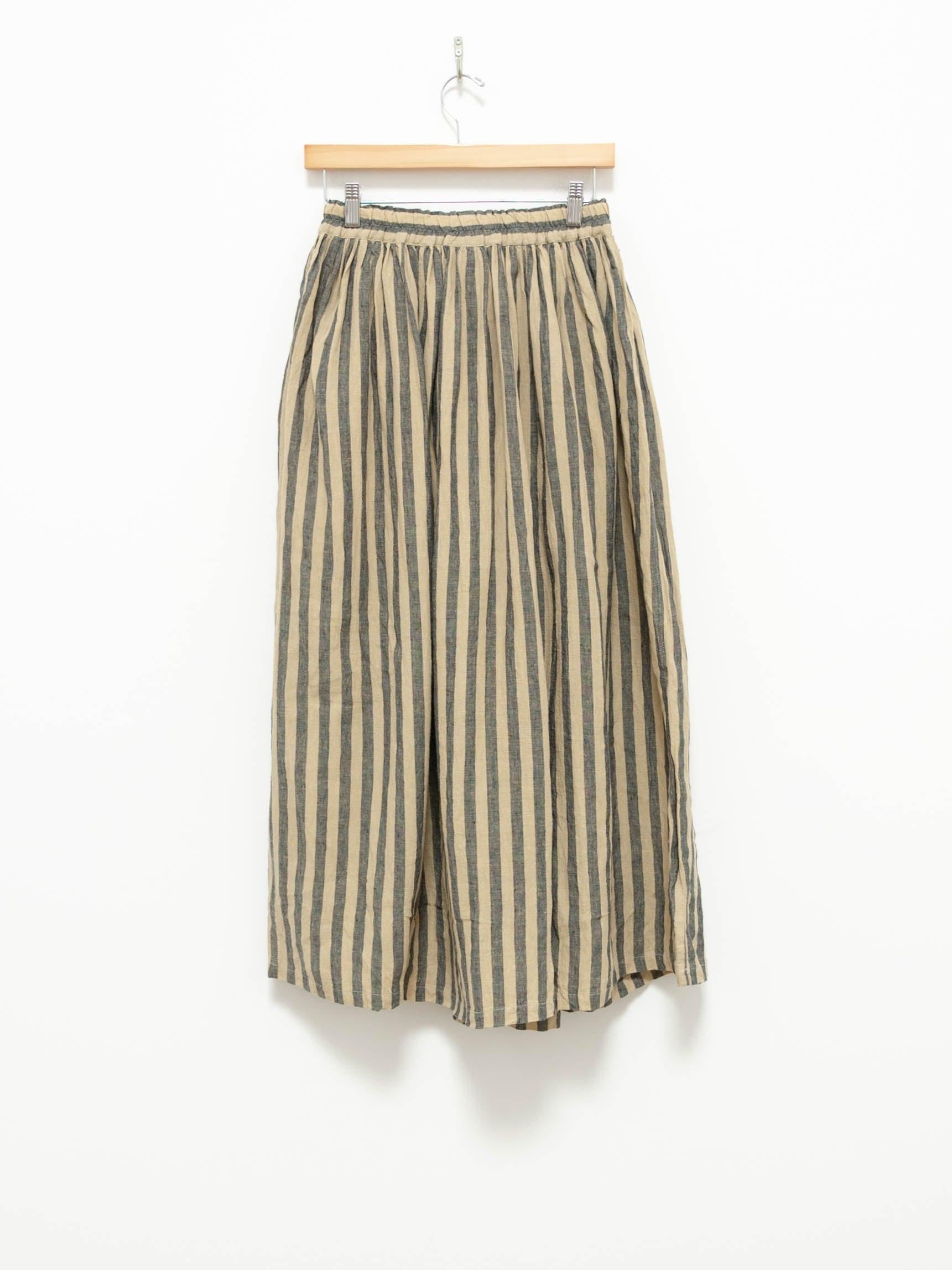 Namu Shop - Ichi Antiquites Azumadaki Stripe Skirt - Beige x Blue