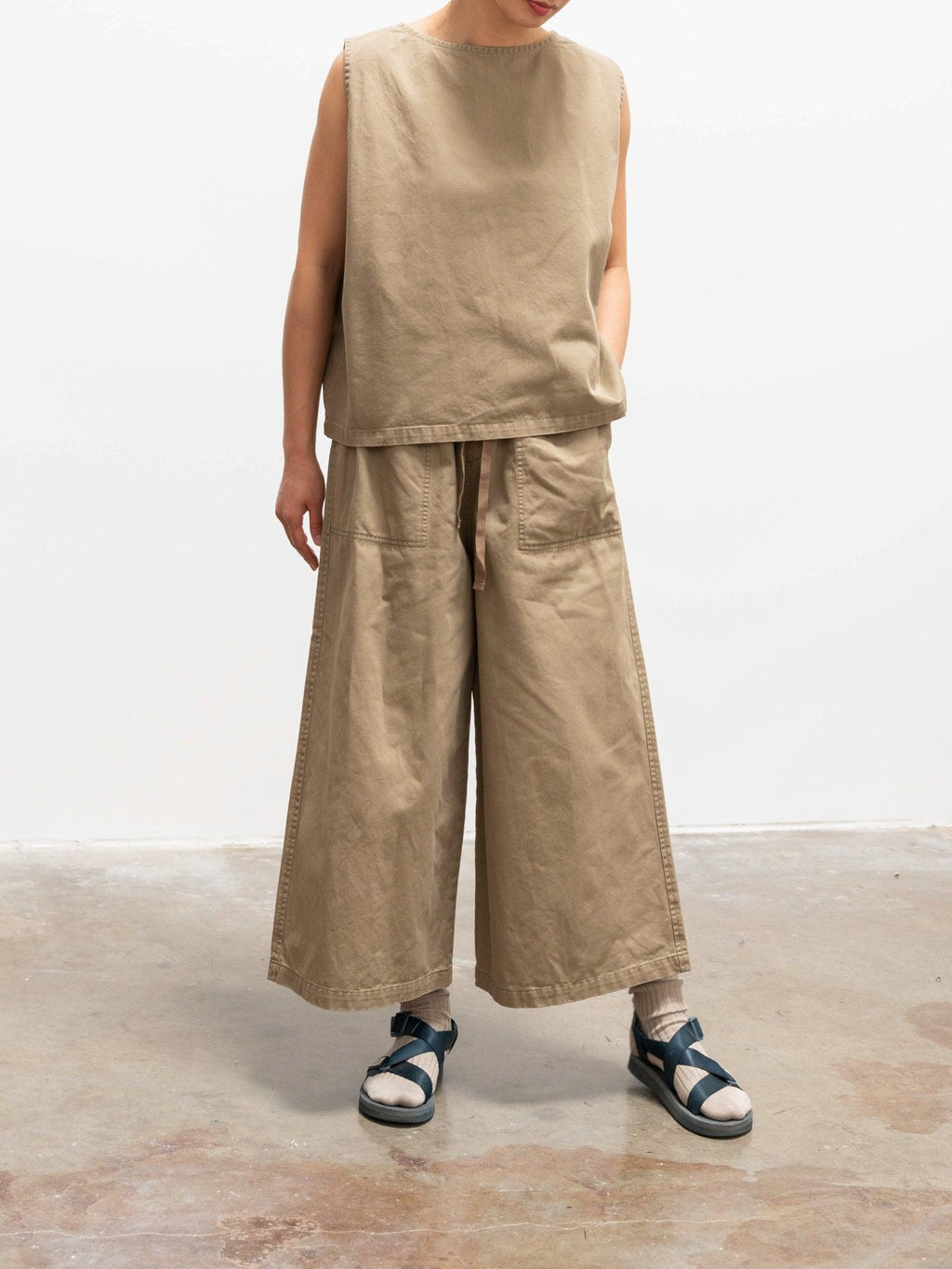Namu Shop - Ichi Antiquites Button Vest - Beige Khaki