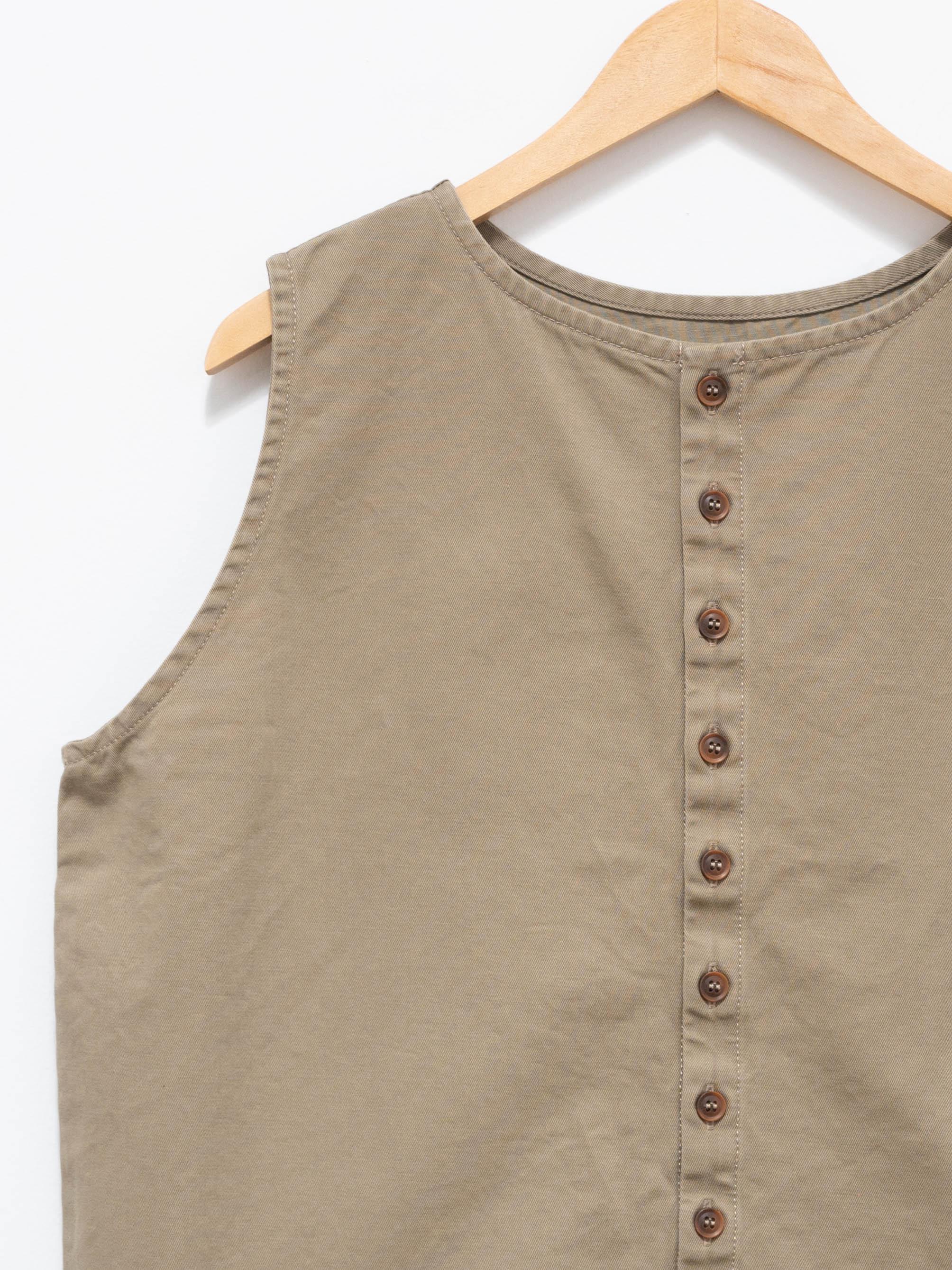 Namu Shop - Ichi Antiquites Button Vest - Beige Khaki